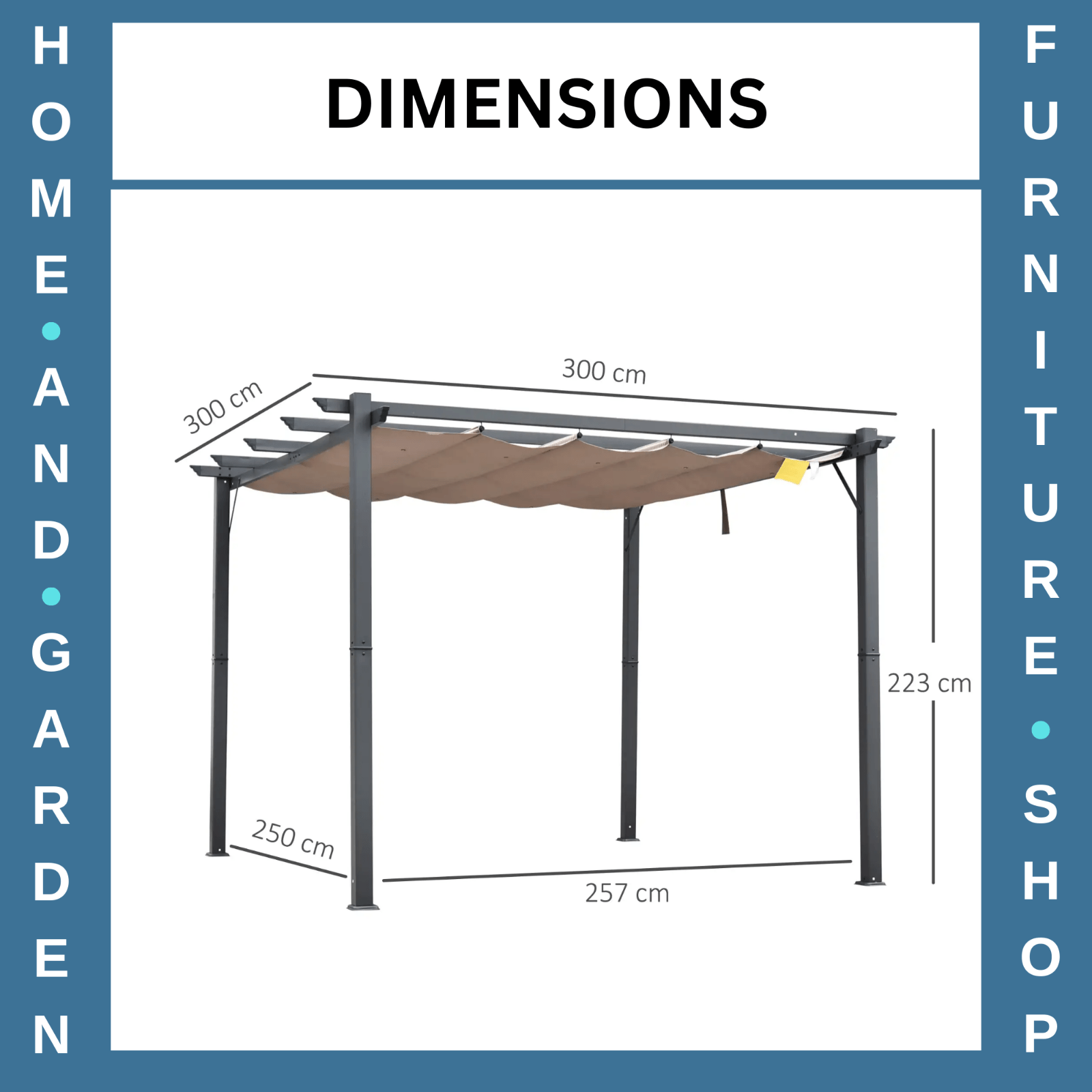 Pergola Gazebo Canopy Sun Shade Shelter With Retractable Canopy Roof Brown - Home and Garden Furniture Shop - #rustic - furniture#