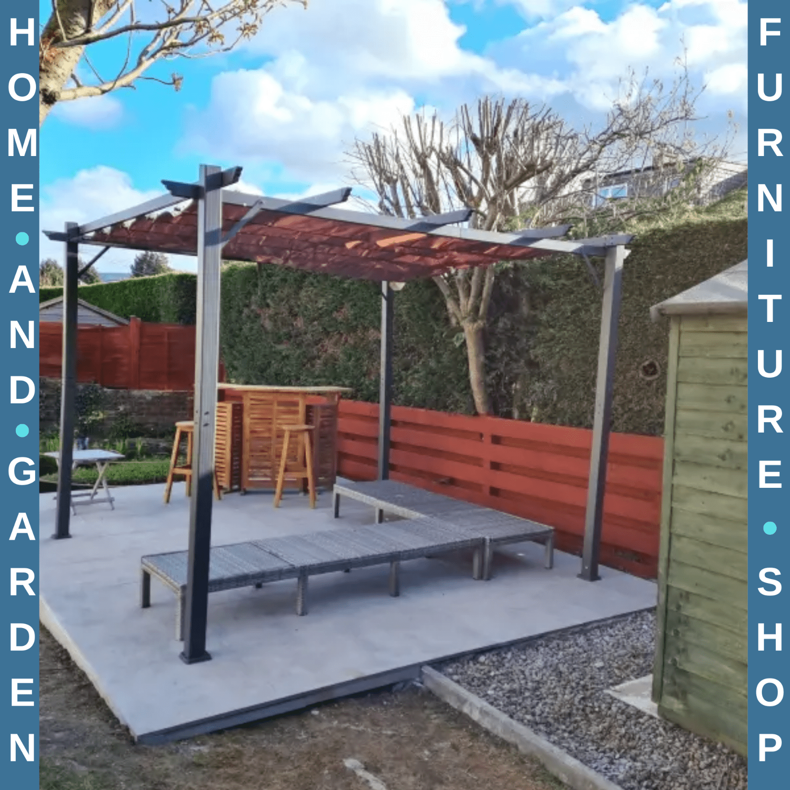 Pergola Gazebo Canopy Sun Shade Shelter With Retractable Canopy Roof Brown - Home and Garden Furniture Shop - #rustic - furniture#