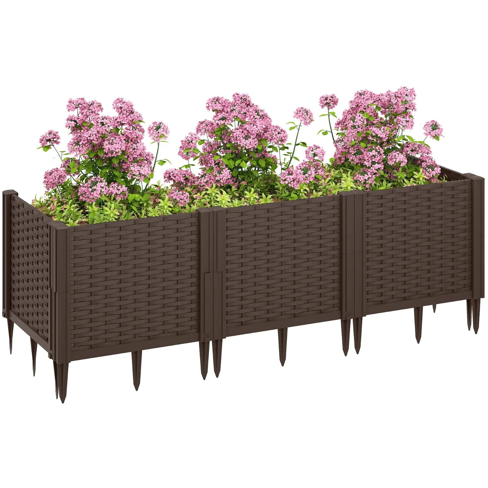 Plastic Raised Garden Bed Modular Planter Box Garden Fence Border for Vegetables - Home and Garden Furniture Shop - rustic - furniture