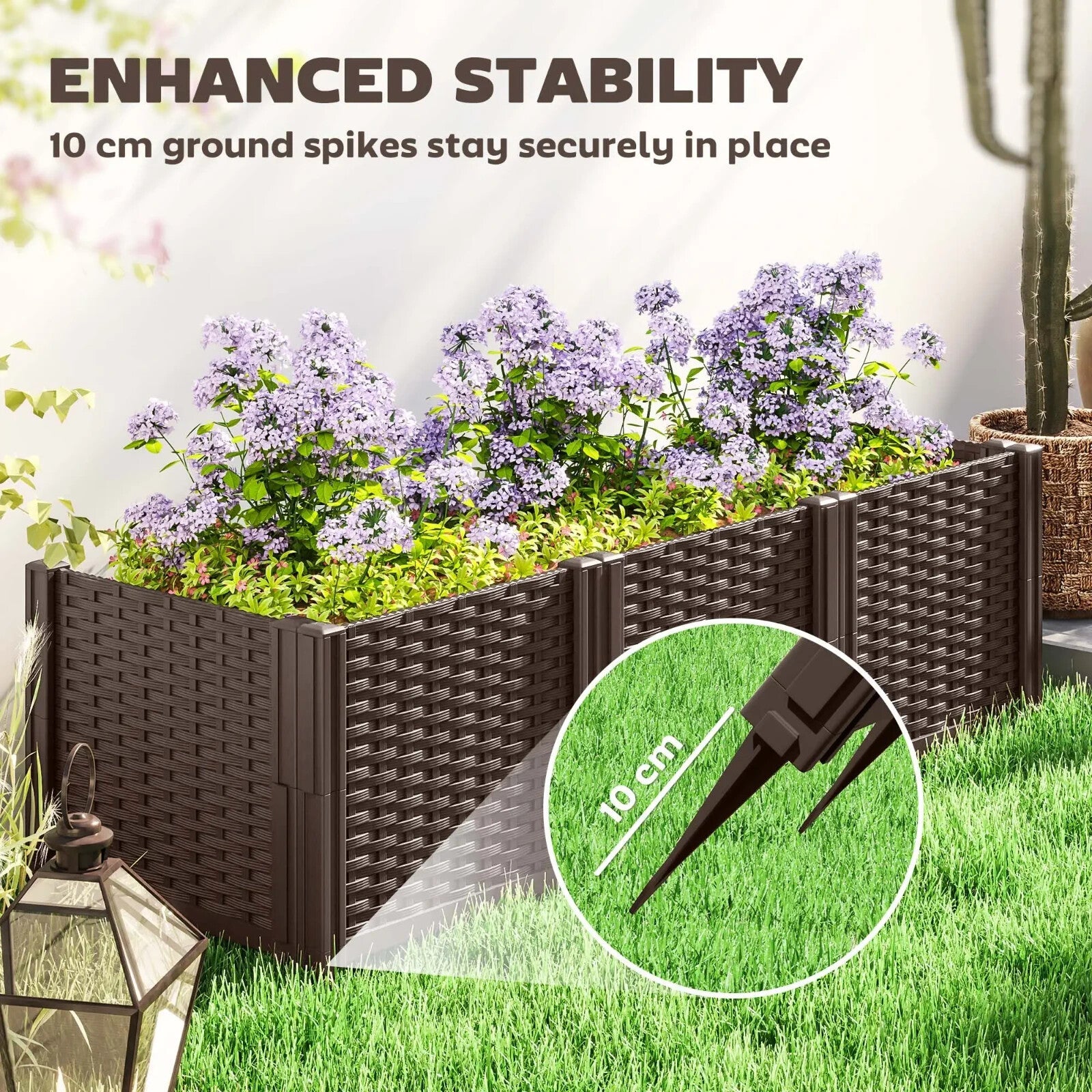 Plastic Raised Garden Bed Modular Planter Box Garden Fence Border for Vegetables - Home and Garden Furniture Shop - rustic - furniture