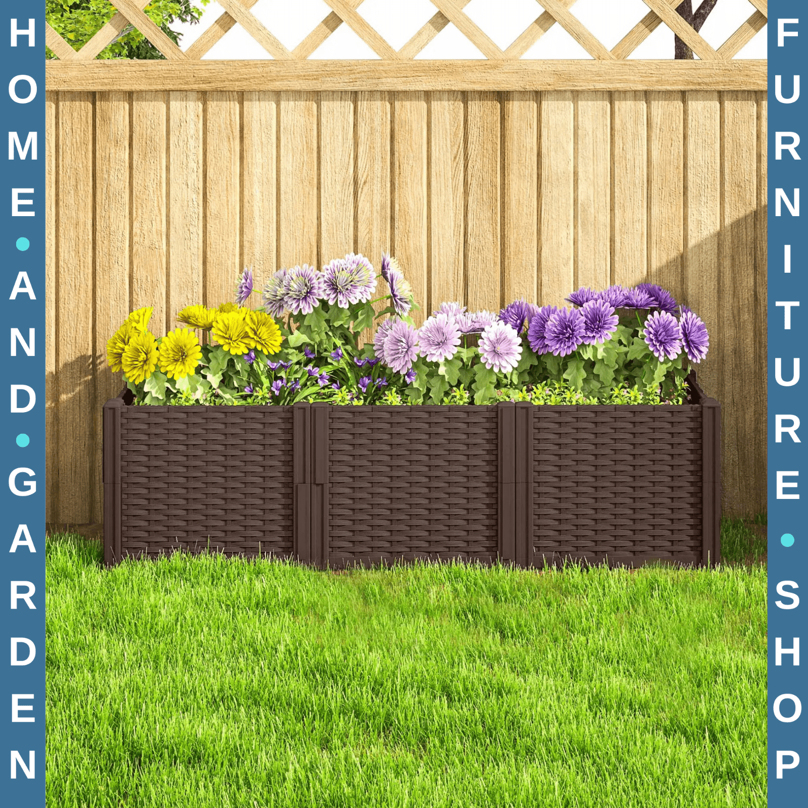 Plastic Raised Garden Bed Modular Planter Box Garden Fence Border for Vegetables - Home and Garden Furniture Shop - rustic - furniture