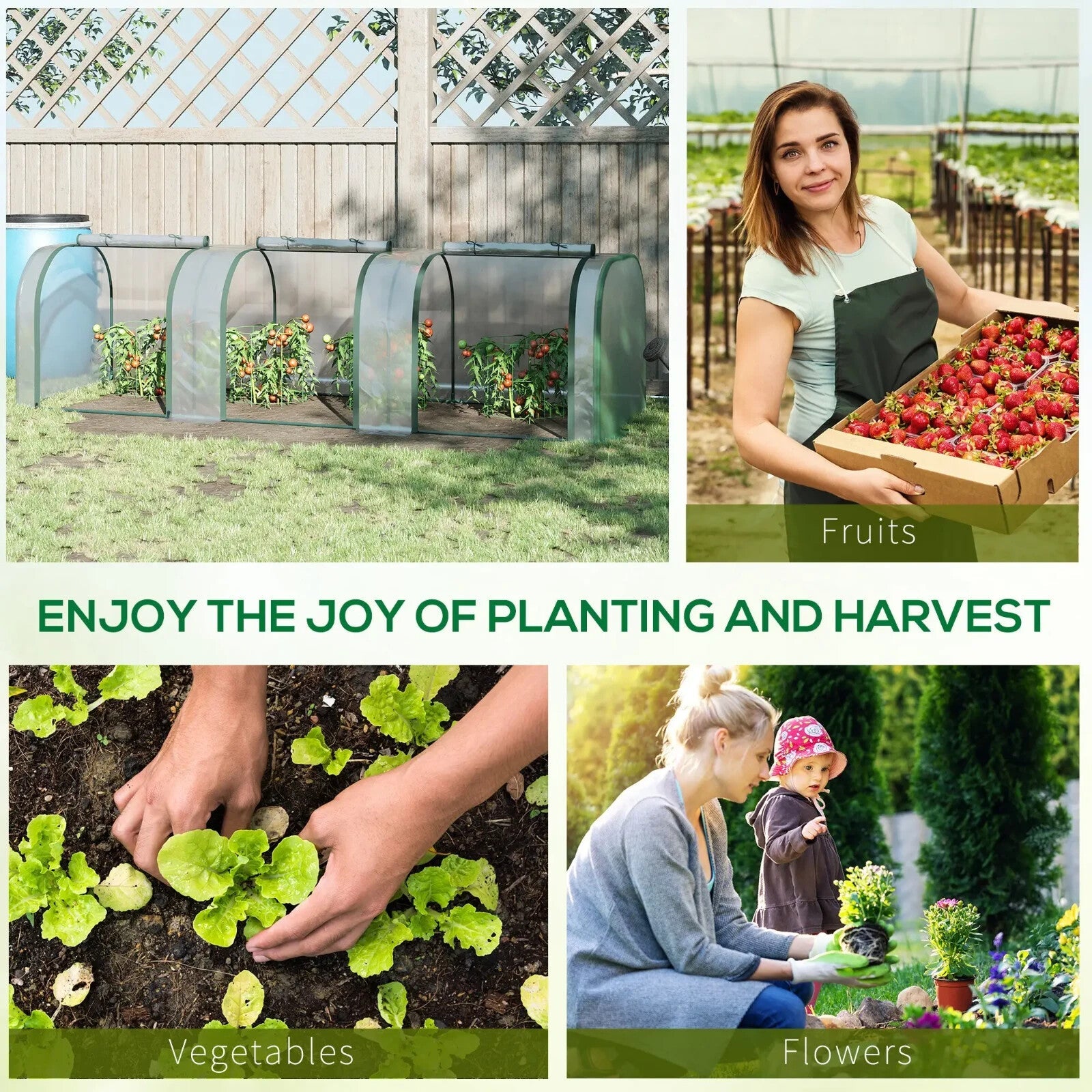 Polytunnel Greenhouse PVC Cover Water Resistant w/ Zipped Roll - Up Doors Clear - Home and Garden Furniture Shop - rustic - furniture