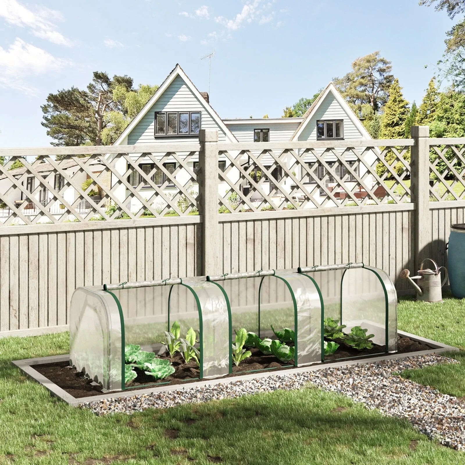 Polytunnel Greenhouse PVC Cover Water Resistant w/ Zipped Roll - Up Doors Clear - Home and Garden Furniture Shop - rustic - furniture