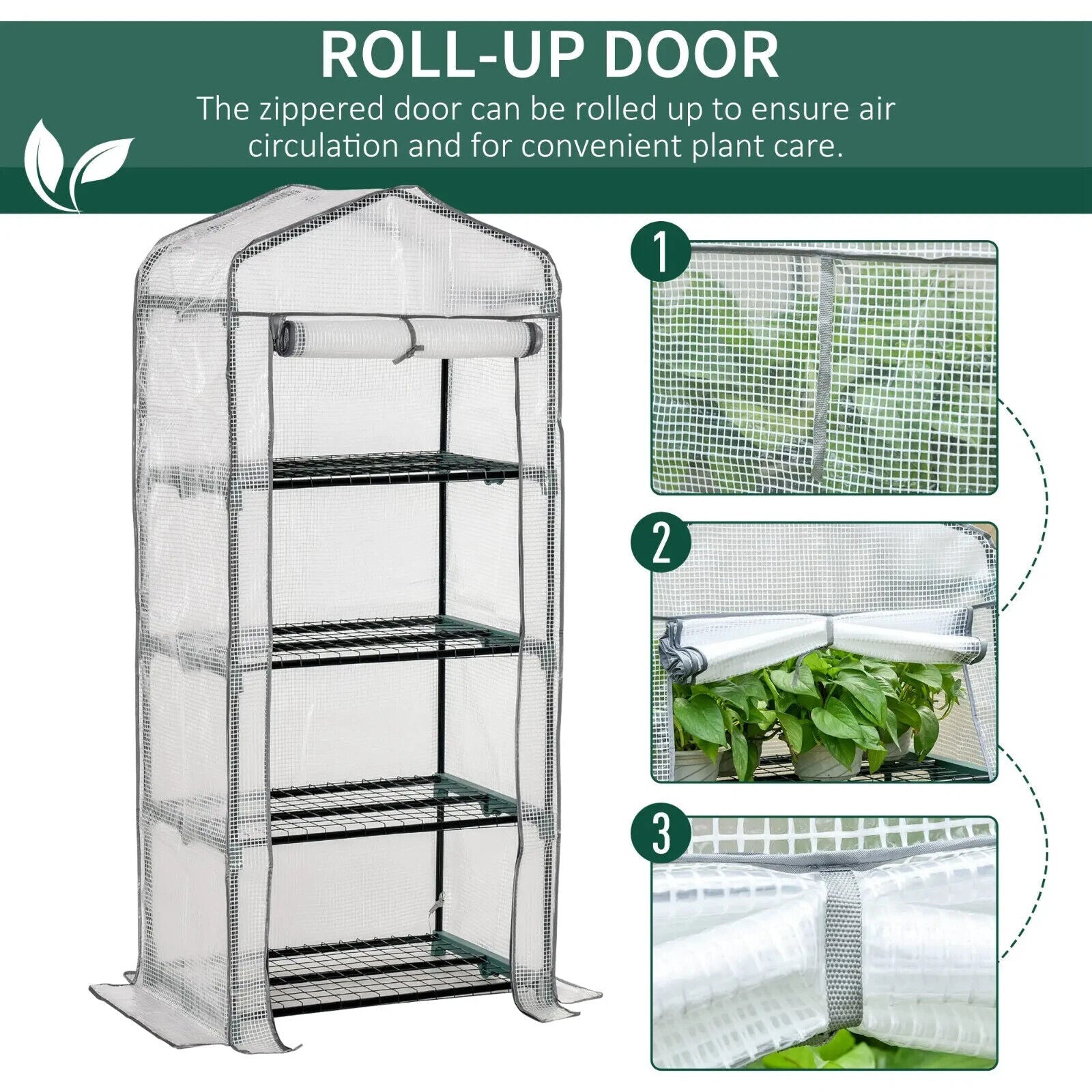 Portable 4 Tier Mini Greenhouse Plant Grow House Shed with Clear Cover Outdoor - Home and Garden Furniture Shop - #rustic - furniture#