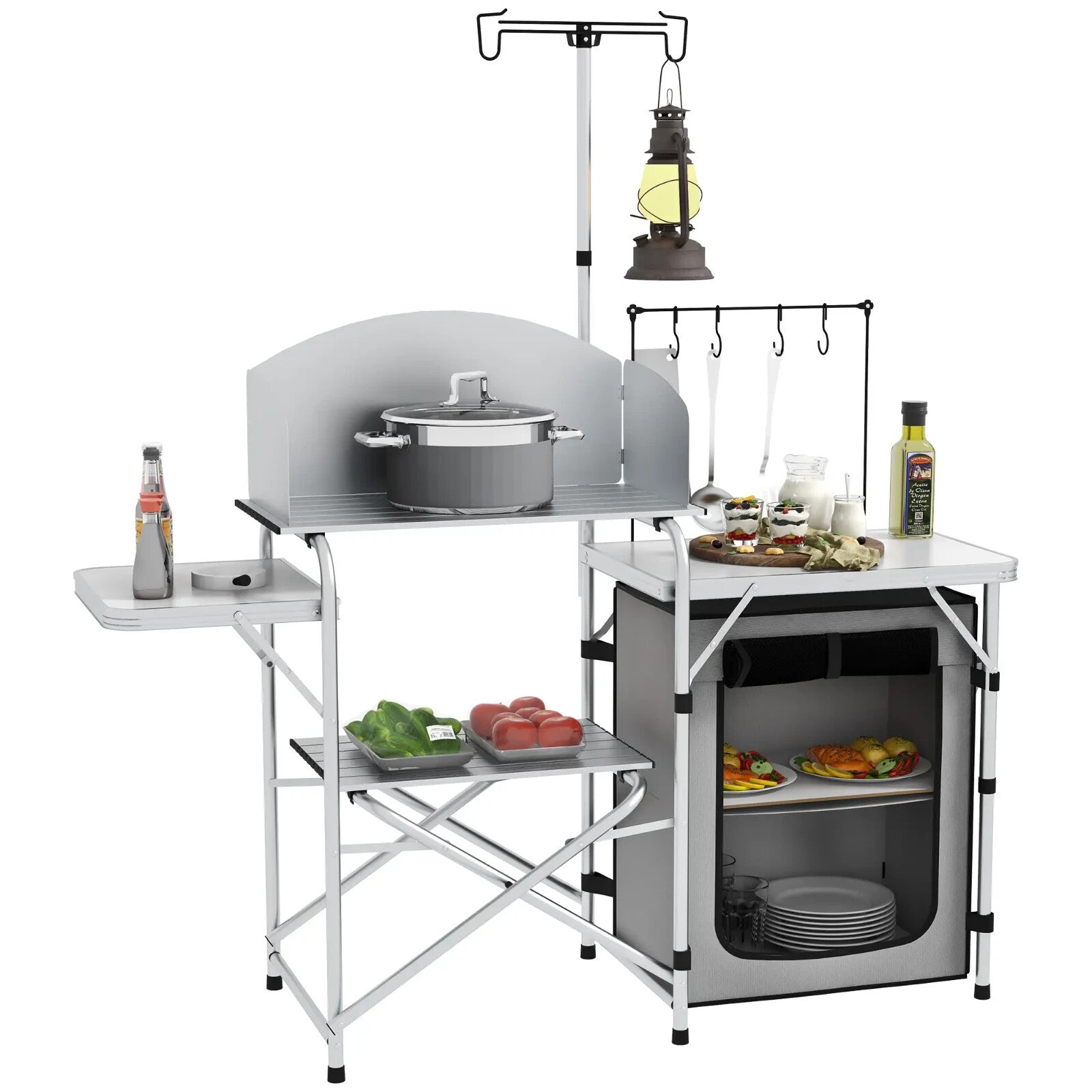 Portable Camping Kitchen Cupboard Folding Table Outdoor Cooking Station with Bag - Home and Garden Furniture Shop - rustic - furniture
