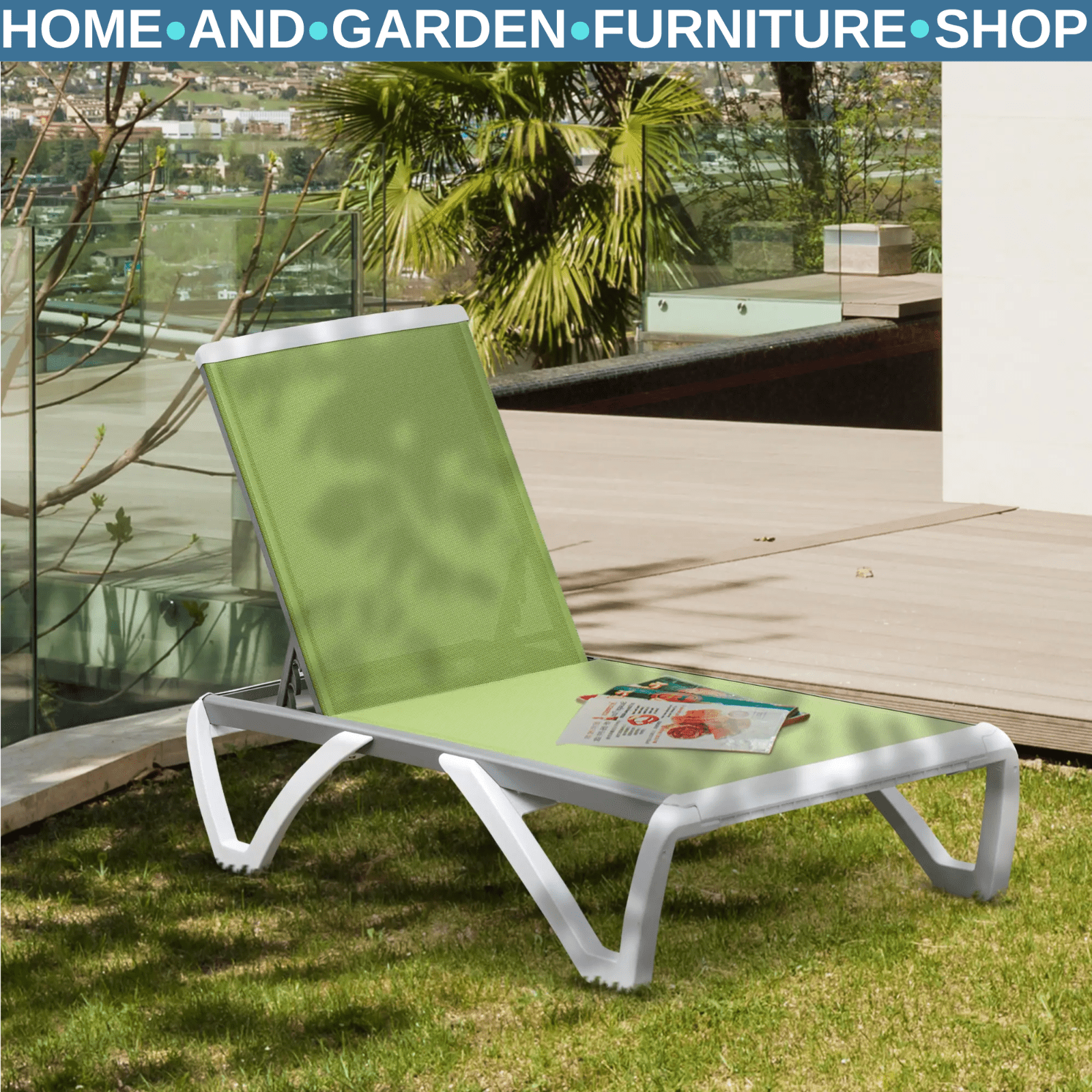 Portable Outdoor Sun Lounger with Adjustable Back and Breathable Texteline Seat - Home and Garden Furniture Shop - rustic - furniture