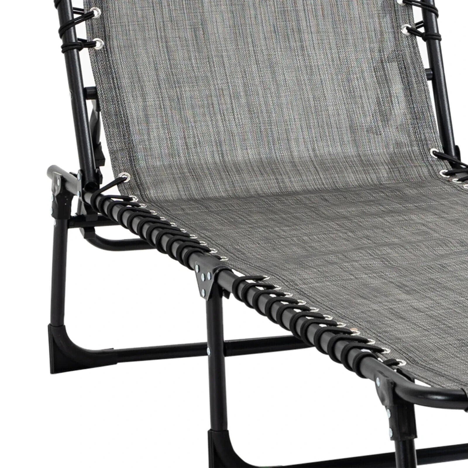 Portable Sun Lounger Set of 2 Folding Beds w/ 5 Position Adjustable Backrest - Home and Garden Furniture Shop - #rustic - furniture#