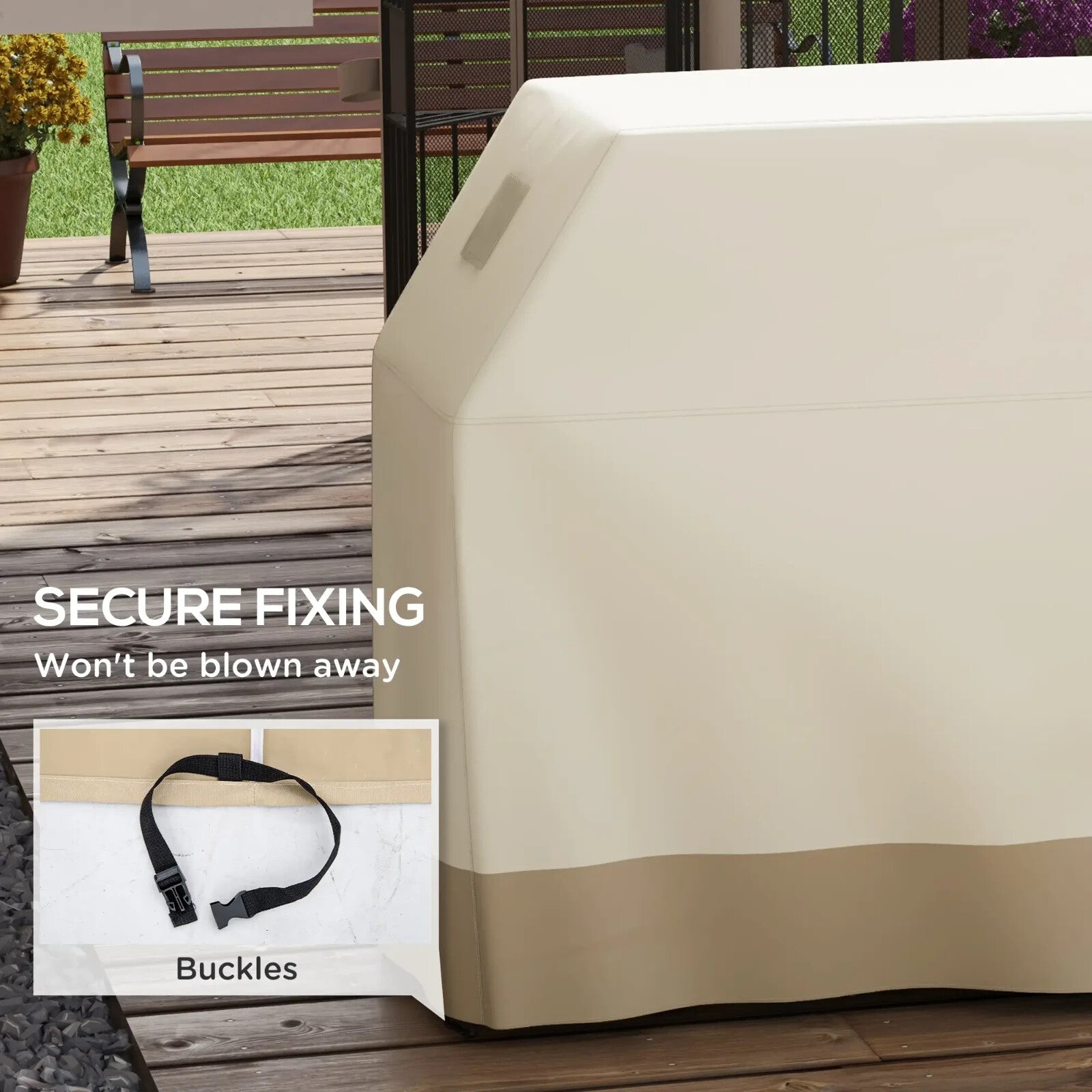 Protective Grill Cover Beige Waterproof BBQ Cover Weatherproof Outdoor 71x188cm - Home and Garden Furniture Shop - rustic - furniture