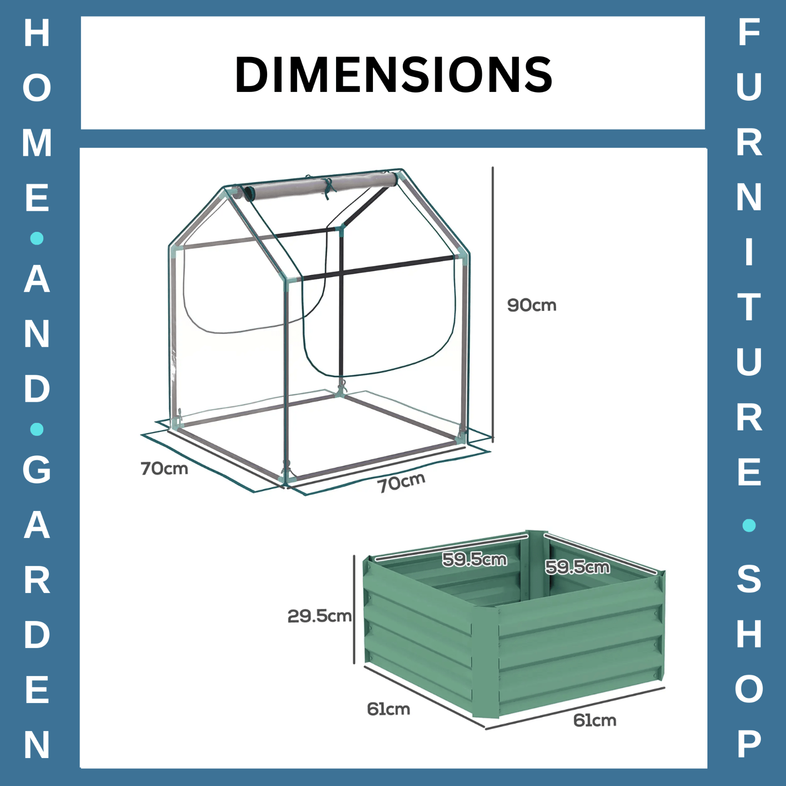 Raised Bed Planter Box Openable Bottom with Cover & 2 - Roll Up Windows Green - Home and Garden Furniture Shop - rustic - furniture