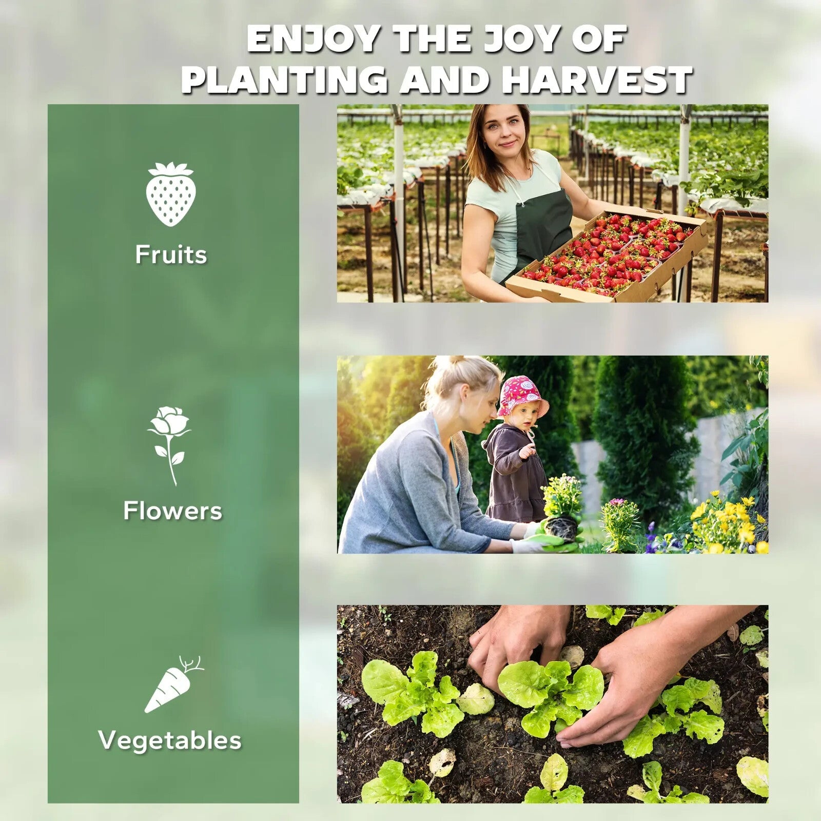 Raised Bed Planter Box Openable Bottom with Cover & 2 - Roll Up Windows Green - Home and Garden Furniture Shop - rustic - furniture