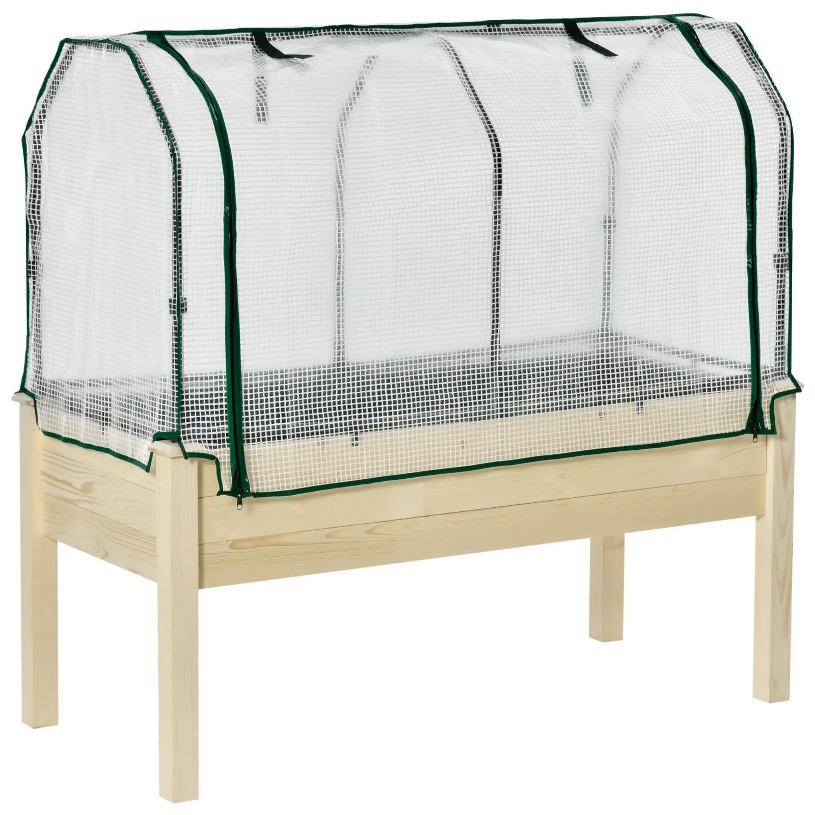 Raised Garden Bed Elevated Wood Planter Box with PE Cover Outdoor 121x55x117 cm - Home and Garden Furniture Shop - rustic - furniture