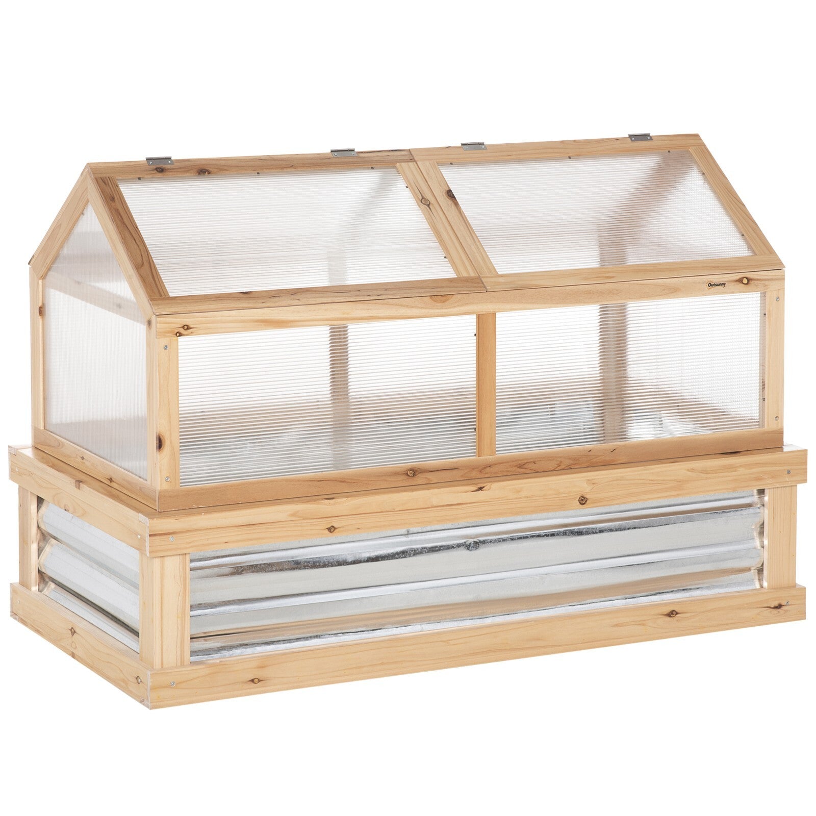 Raised Garden Bed Kit with Greenhouse Wooden Cold Frame Planter Box Outdoor Use - Home and Garden Furniture Shop - rustic - furniture