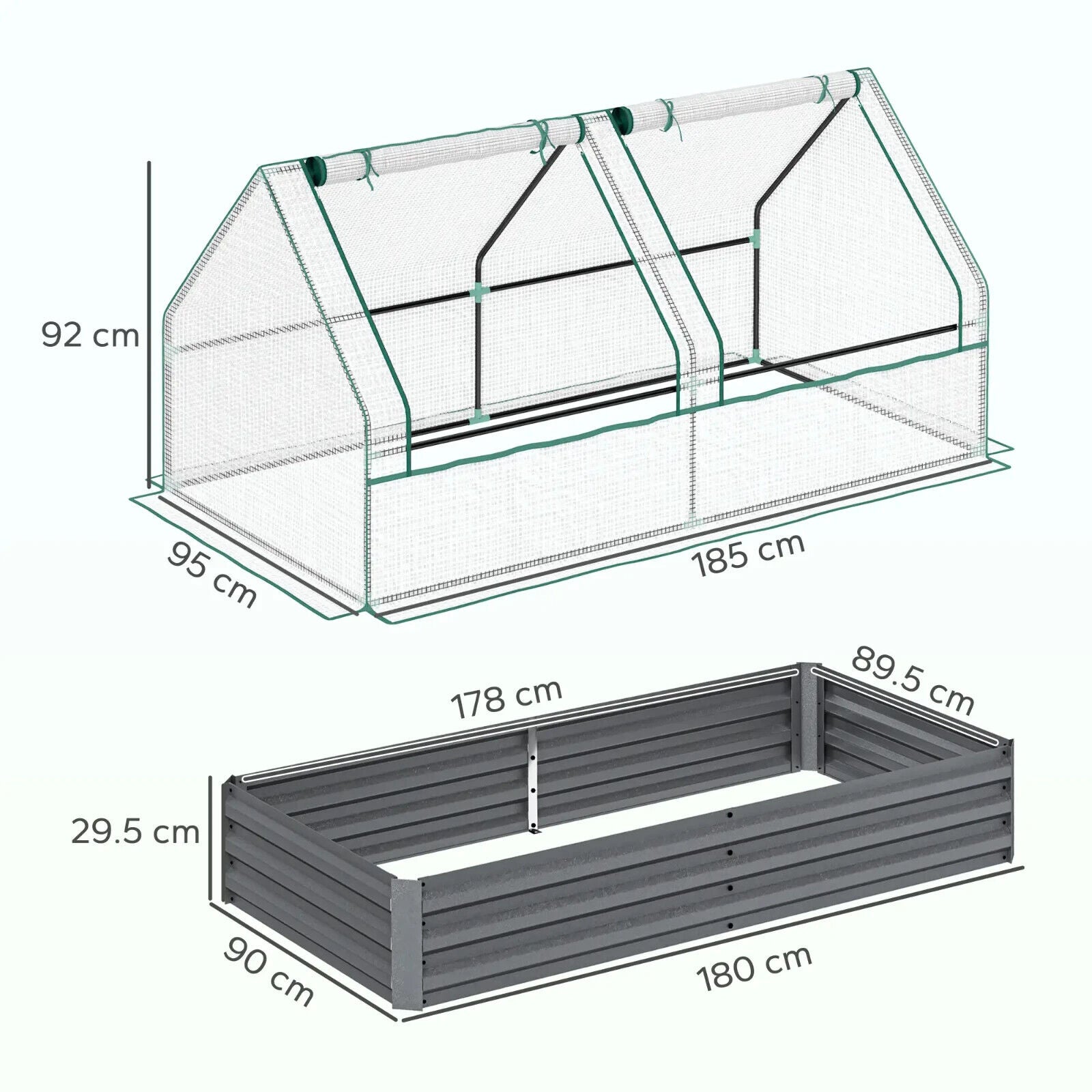 Raised Garden Bed Planter Box 185Lx95Wx92Hcm w/Greenhouse for Herbs &Vegetables - Home and Garden Furniture Shop - #rustic - furniture#