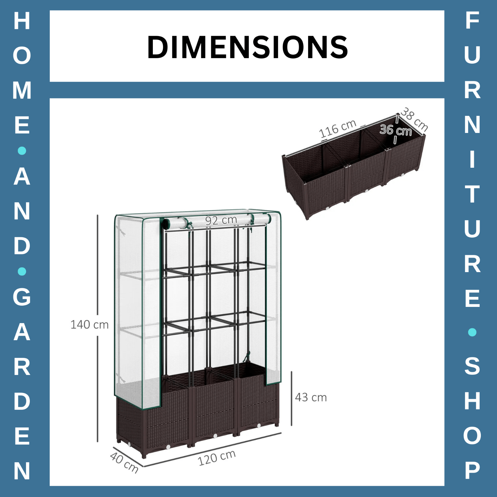 Raised Garden Bed, Trellis Plastic Planter Box with Drainage for Climbing Plants - Home and Garden Furniture Shop - rustic - furniture