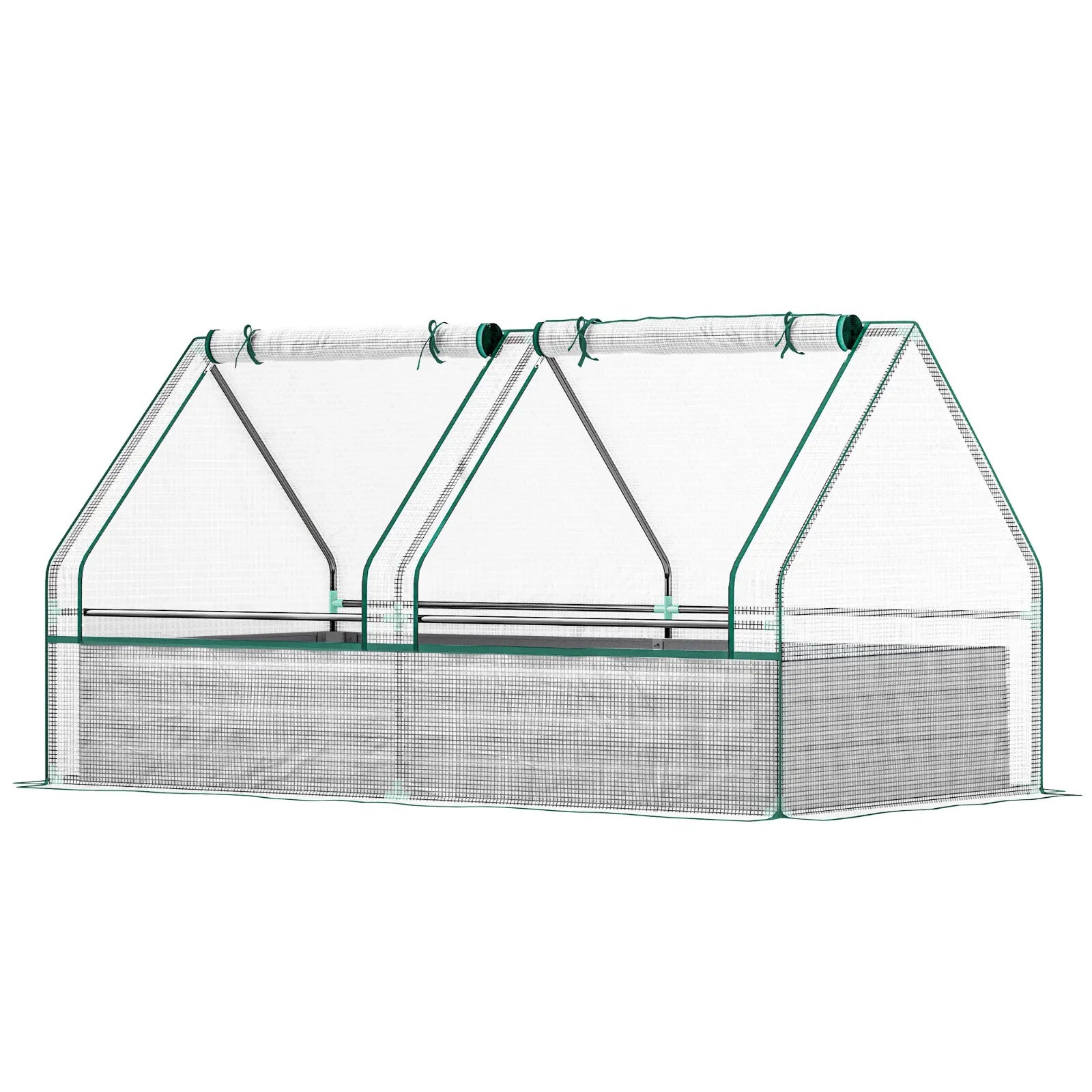 Raised Garden Bed with Cover and Greenhouse for Herbs and Vegetables 185x95x92cm - Home and Garden Furniture Shop - rustic - furniture