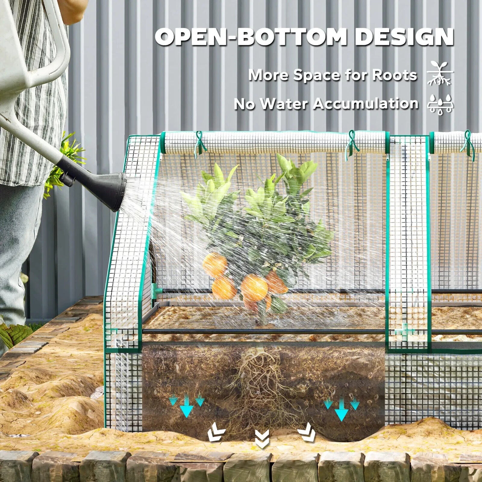 Raised Garden Bed with Cover and Greenhouse for Herbs and Vegetables 185x95x92cm - Home and Garden Furniture Shop - #rustic - furniture#