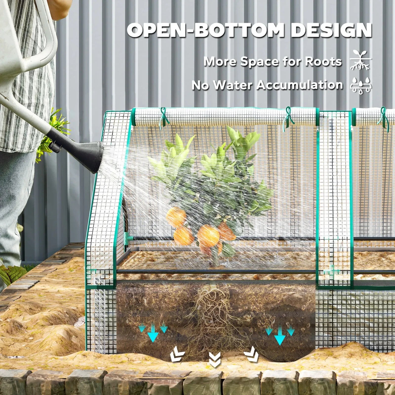 Raised Garden Bed with Cover and Greenhouse for Herbs and Vegetables 185x95x92cm - Home and Garden Furniture Shop - rustic - furniture