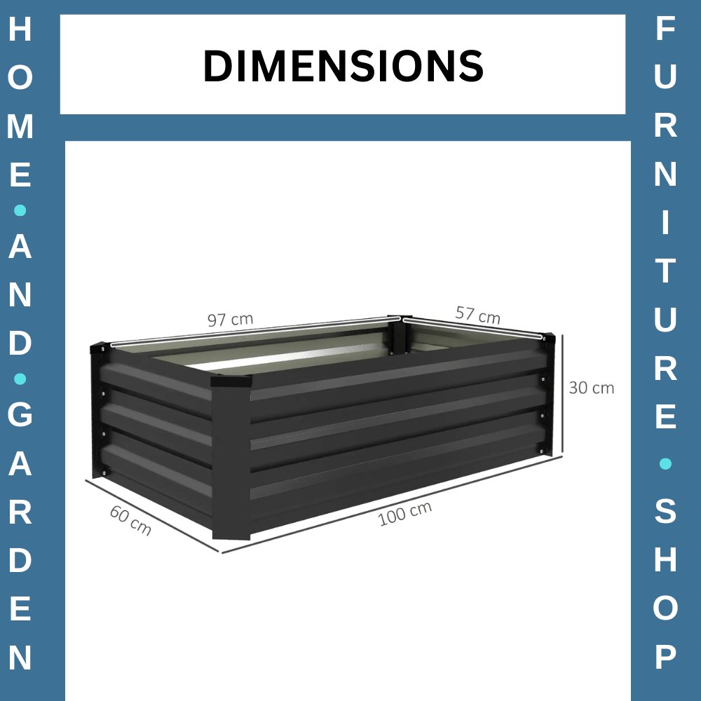 Raised Garden Beds Set of 2 Galvanised Steel Planter Box Outdoor Plant Bed Grow - Home and Garden Furniture Shop - rustic - furniture