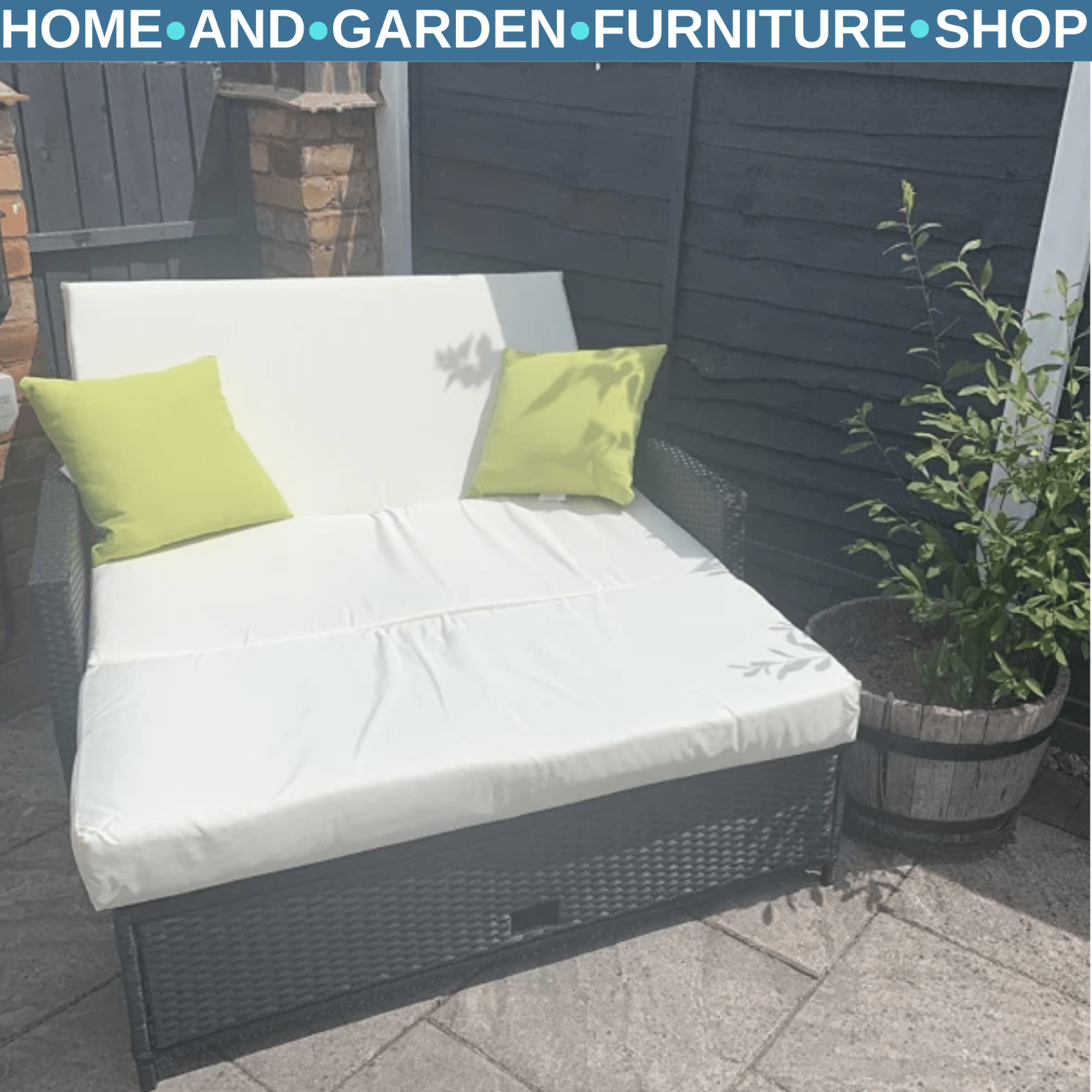 Rattan 2 Seater Garden Sun Lounger Day Bed Outdoor Patio Double Lounge Furniture - Home and Garden Furniture Shop - rustic - furniture