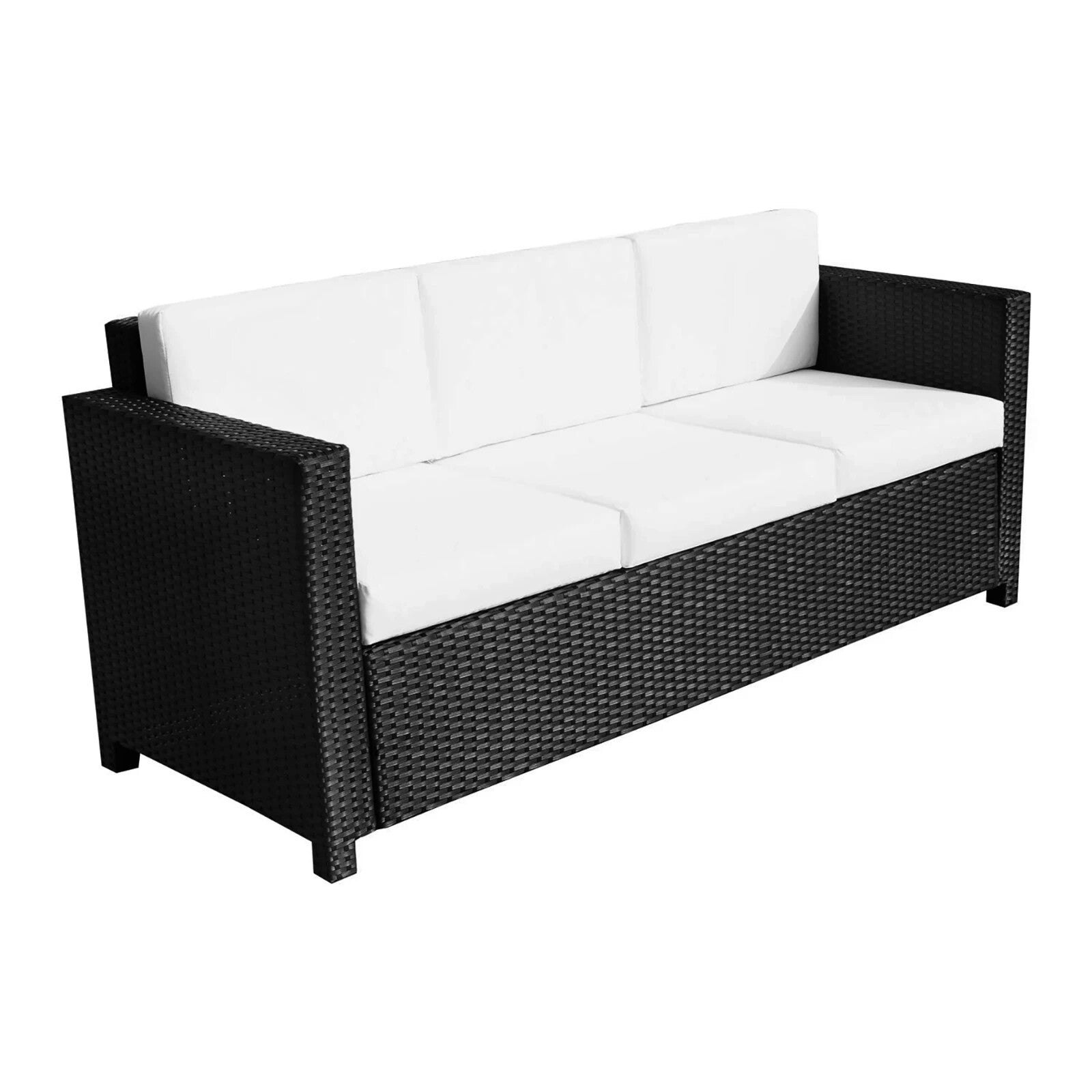 Rattan 3 Seater Garden Sofa Outdoor Patio Furniture with Aluminium Frame Seating - Home and Garden Furniture Shop - rustic - furniture