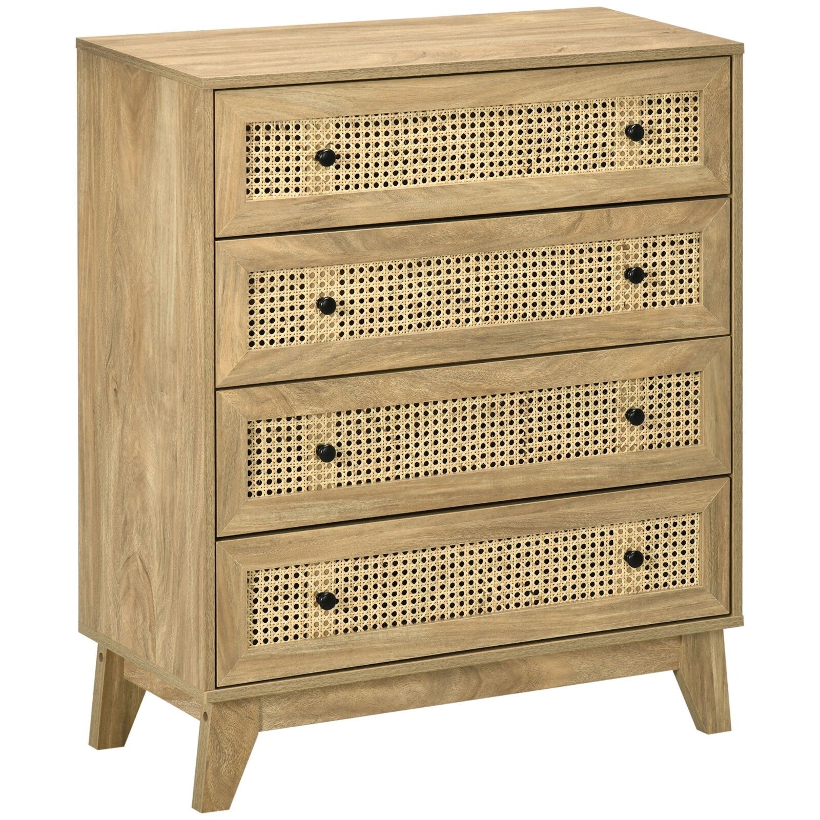 Rattan Chest of Drawers 4 Drawer Dresser Storage Cabinet Unit Bedroom Wood Style - Home and Garden Furniture Shop - rustic - furniture