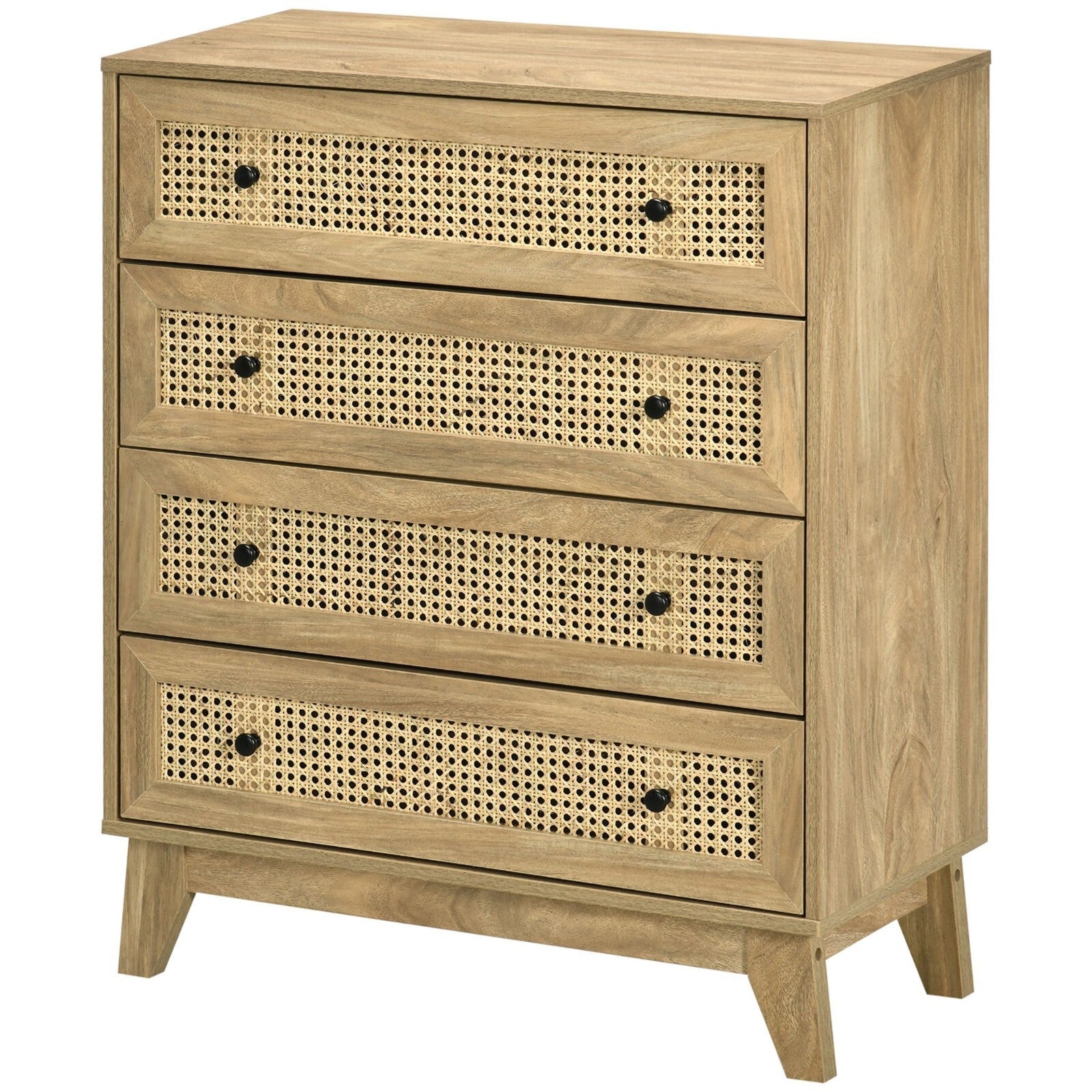 Rattan Chest of Drawers 4 Drawer Dresser Storage Cabinet Unit Bedroom Wood Style - Home and Garden Furniture Shop - rustic - furniture