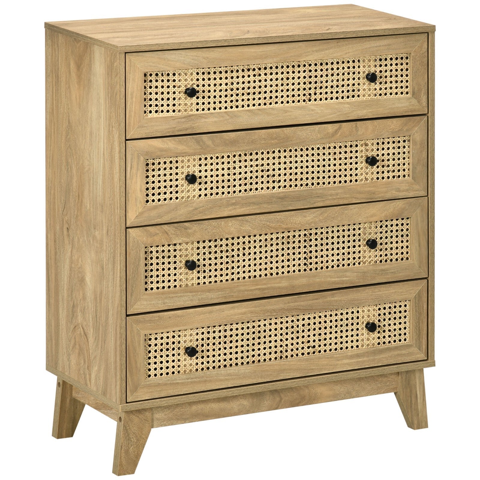 Rattan Chest of Drawers 4 Drawer Dresser Storage Cabinet Unit Bedroom Wood Style - Home and Garden Furniture Shop - rustic - furniture