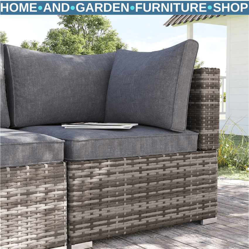 Rattan Corner Sofa Chair with Cushions for Garden Outdoor Furniture Seating - Home and Garden Furniture Shop - rustic - furniture