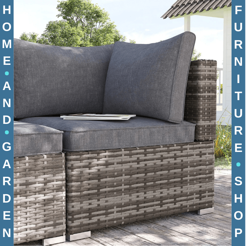 Rattan Corner Sofa Chair with Cushions for Garden Outdoor Furniture Seating - Home and Garden Furniture Shop - rustic - furniture