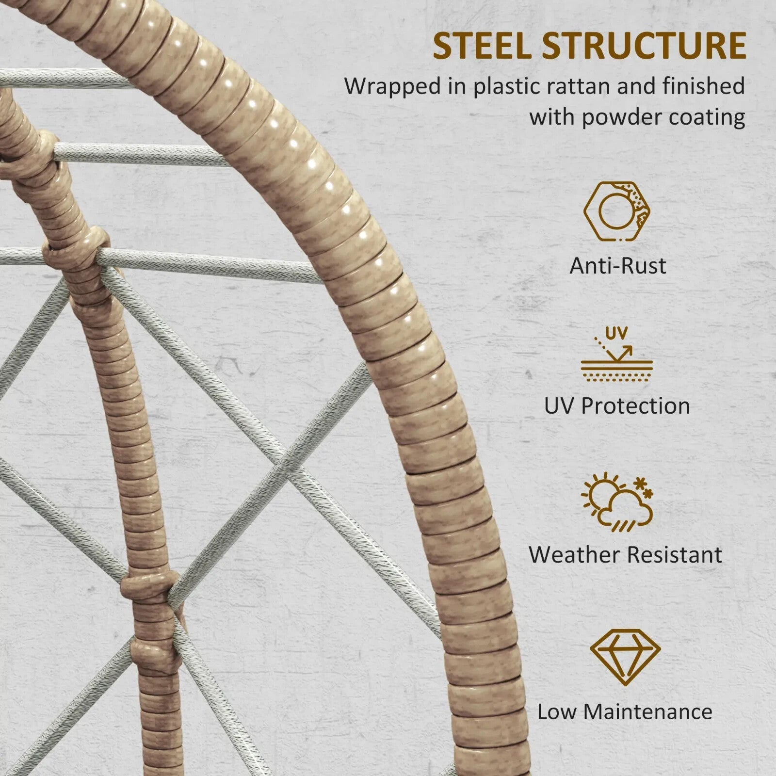 Rattan Egg Chair Outdoor Indoor Wicker Chair with Cushion Headrest Garden Seat - Home and Garden Furniture Shop - rustic - furniture