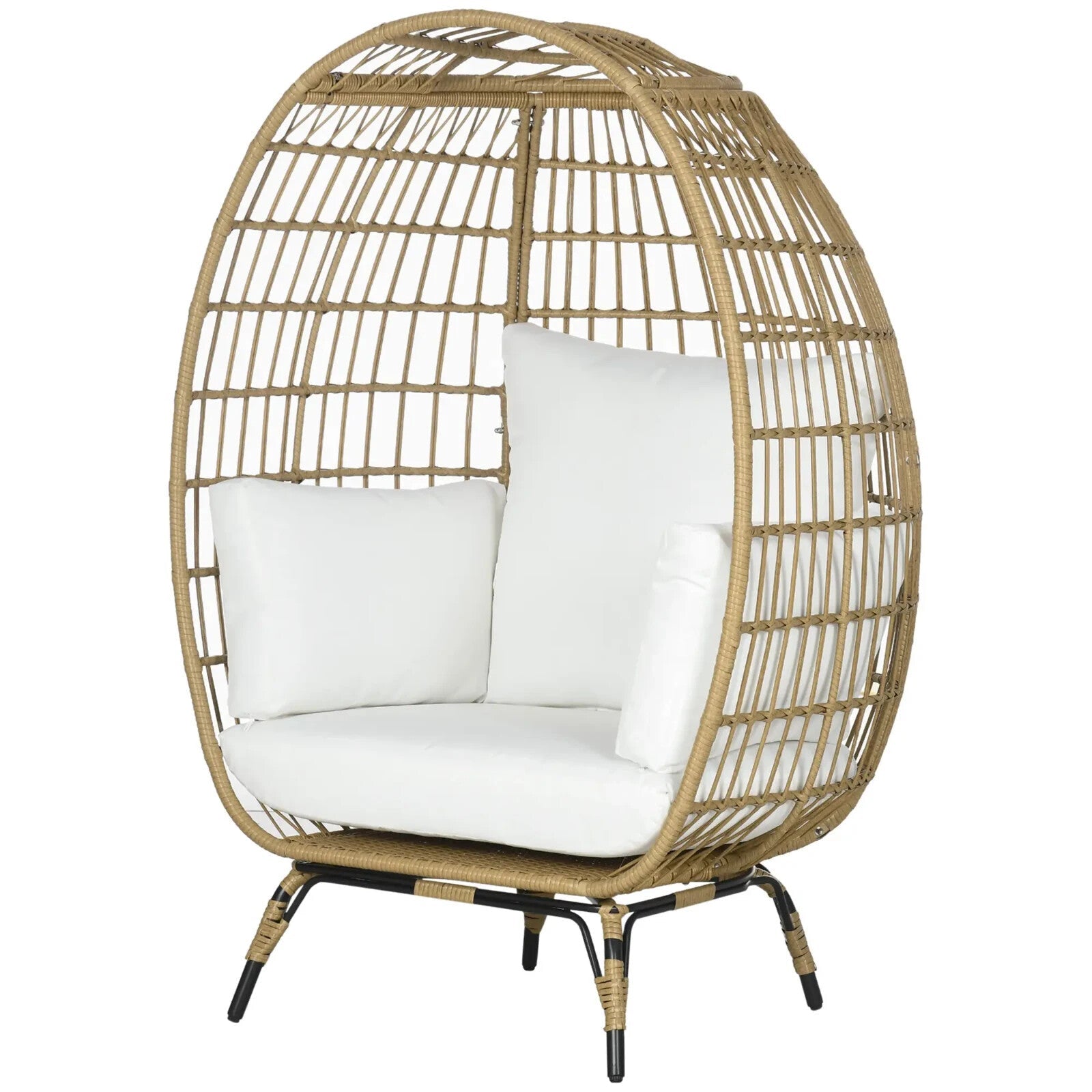 Rattan Egg Chair Outdoor Wicker Teardrop Chair with Cushions for Garden Patio - Home and Garden Furniture Shop - rustic - furniture