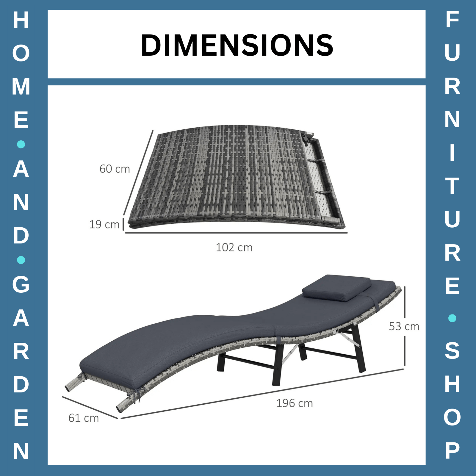 Rattan Folding Outdoor Sun Lounger Chair with Cushion and Pillow for Garden - Home and Garden Furniture Shop - rustic - furniture