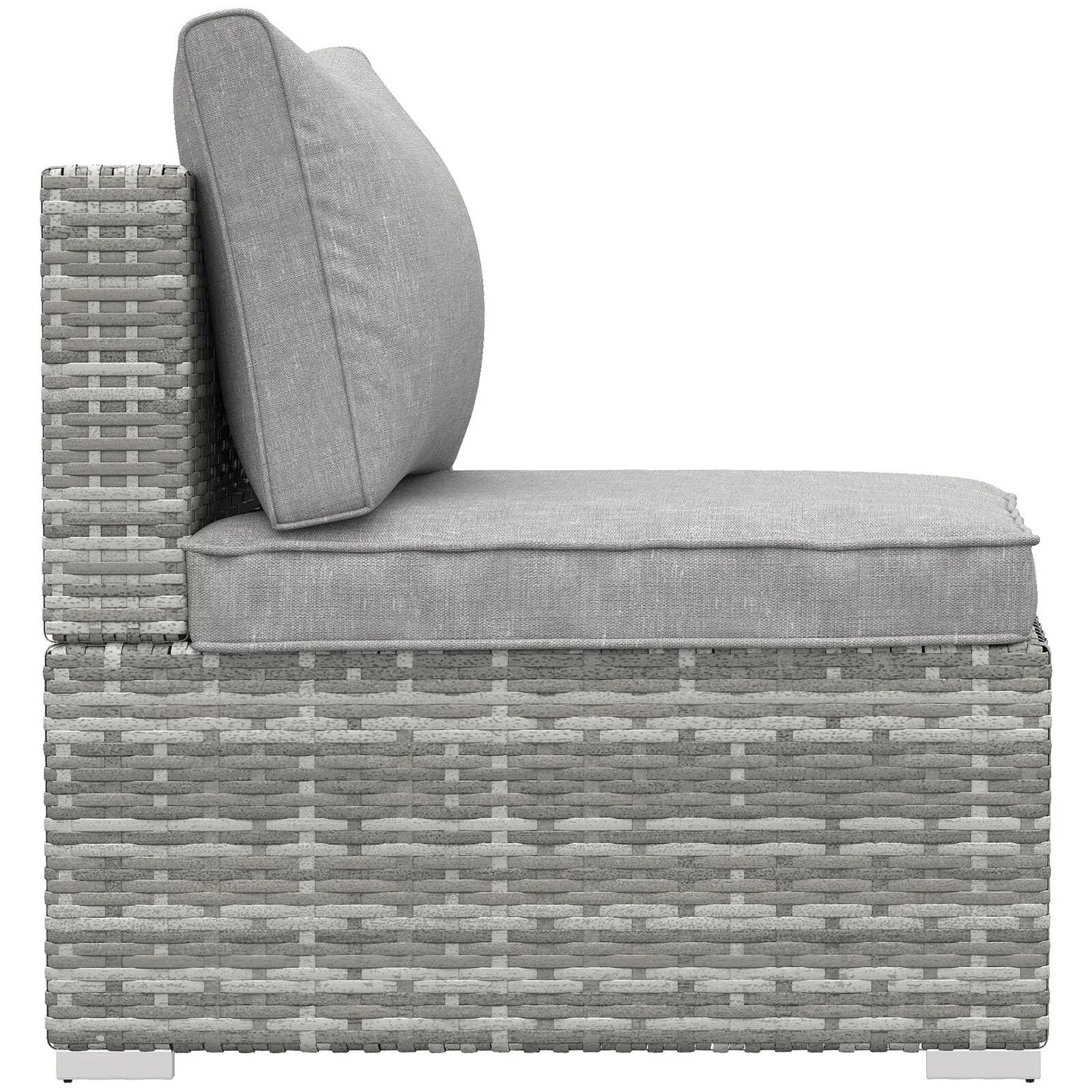 Rattan Garden Armchair – Light Grey Outdoor Single Chair with Cushions Grey - Home and Garden Furniture Shop - rustic - furniture