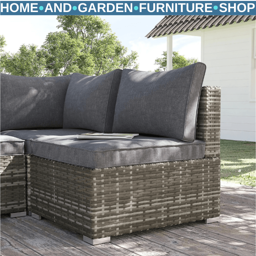 Rattan Garden Armchair Outdoor Single Chair with Cushions – Deep Grey Furniture - Home and Garden Furniture Shop - rustic - furniture