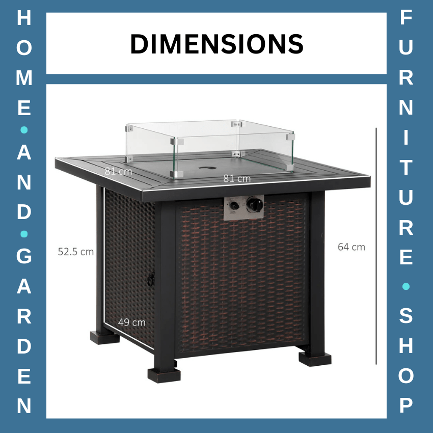 Rattan Garden Firepit Table Smokeless Firepit Patio Heater Gas Fire Glass Top - Home and Garden Furniture Shop - rustic - furniture