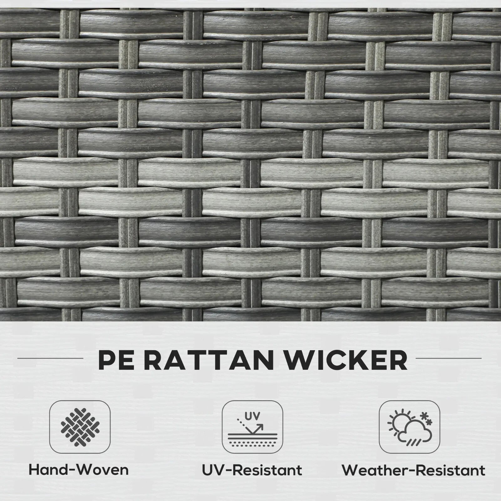 Rattan Garden Furniture Set Patio Sofa Outdoor Gas Fire Pit Table Cushions Grey - Home and Garden Furniture Shop - rustic - furniture