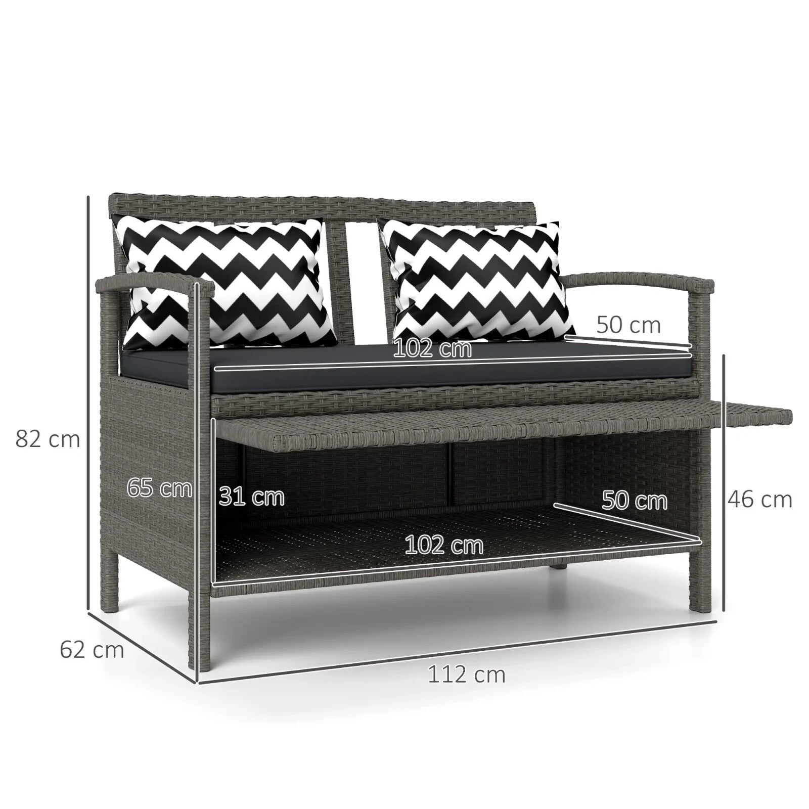 Rattan Garden Storage Bench with Cushion Outdoor Seating & Storage Solution - Home and Garden Furniture Shop - rustic - furniture