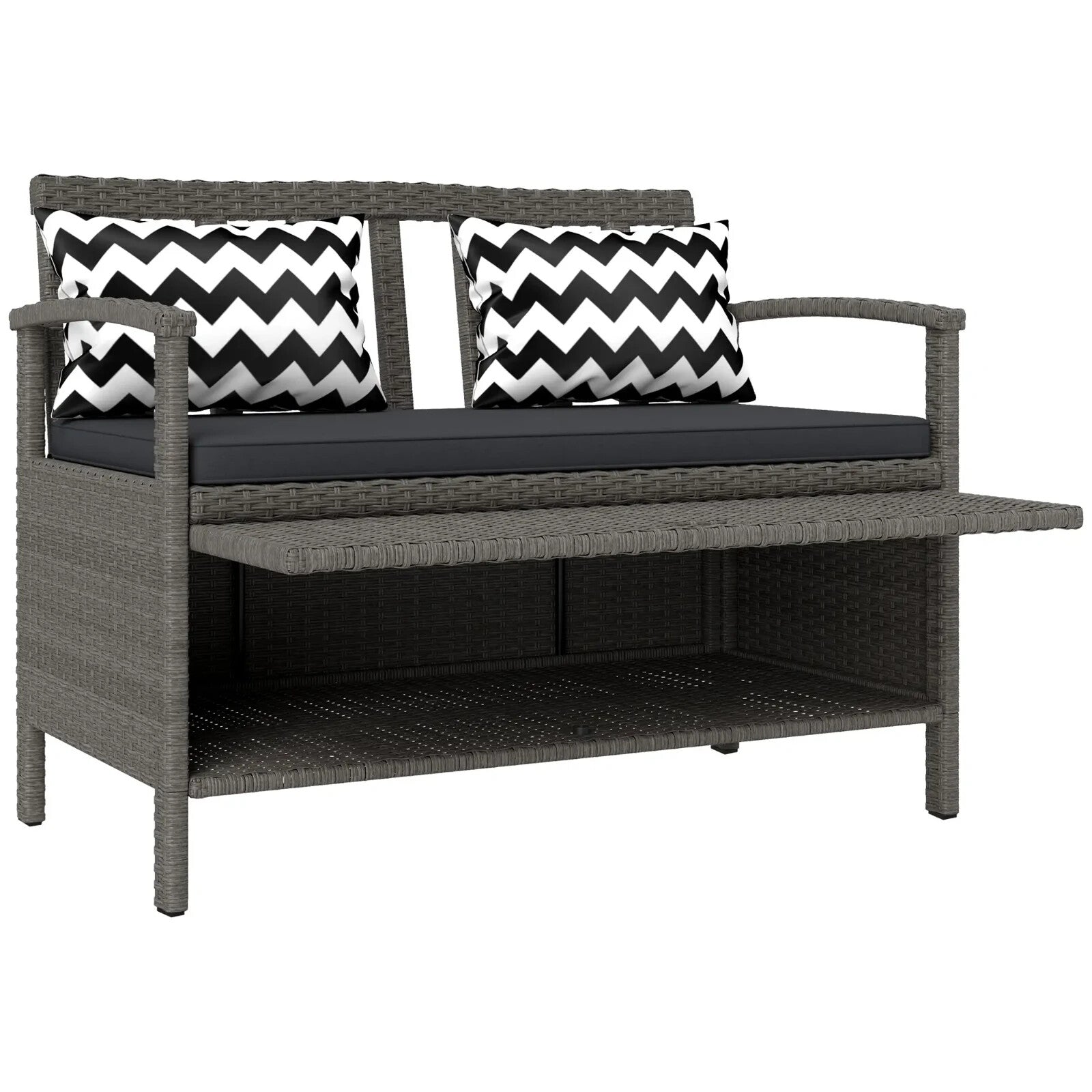 Rattan Garden Storage Bench with Cushion Outdoor Seating & Storage Solution - Home and Garden Furniture Shop - rustic - furniture