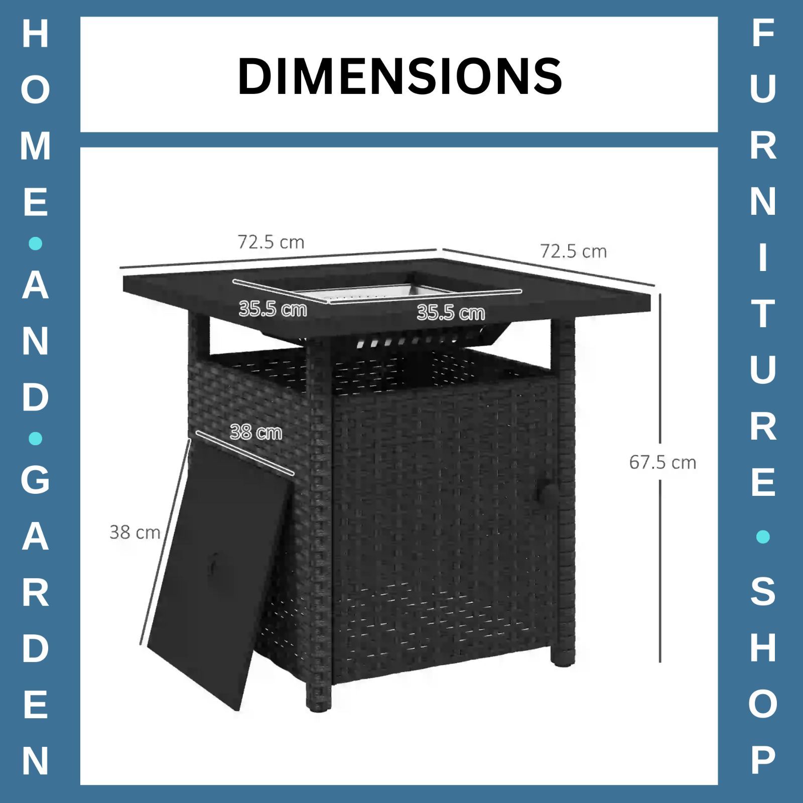 Rattan Propane Fire Pit Table for Garden with Glass Wind Guard 50000 BTU Heater - Home and Garden Furniture Shop - rustic - furniture