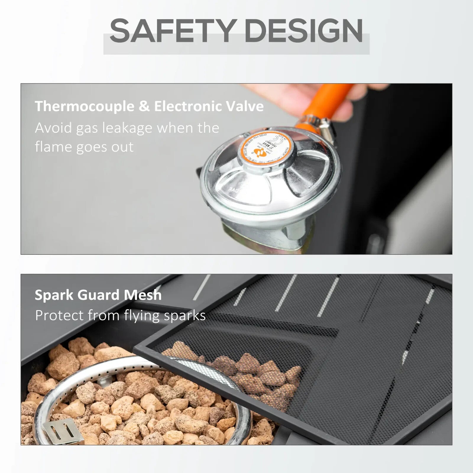 Rattan Style Gas Fire Pit Table with 40,000 BTU Burner Square Smokeless Firepit - Home and Garden Furniture Shop - rustic - furniture