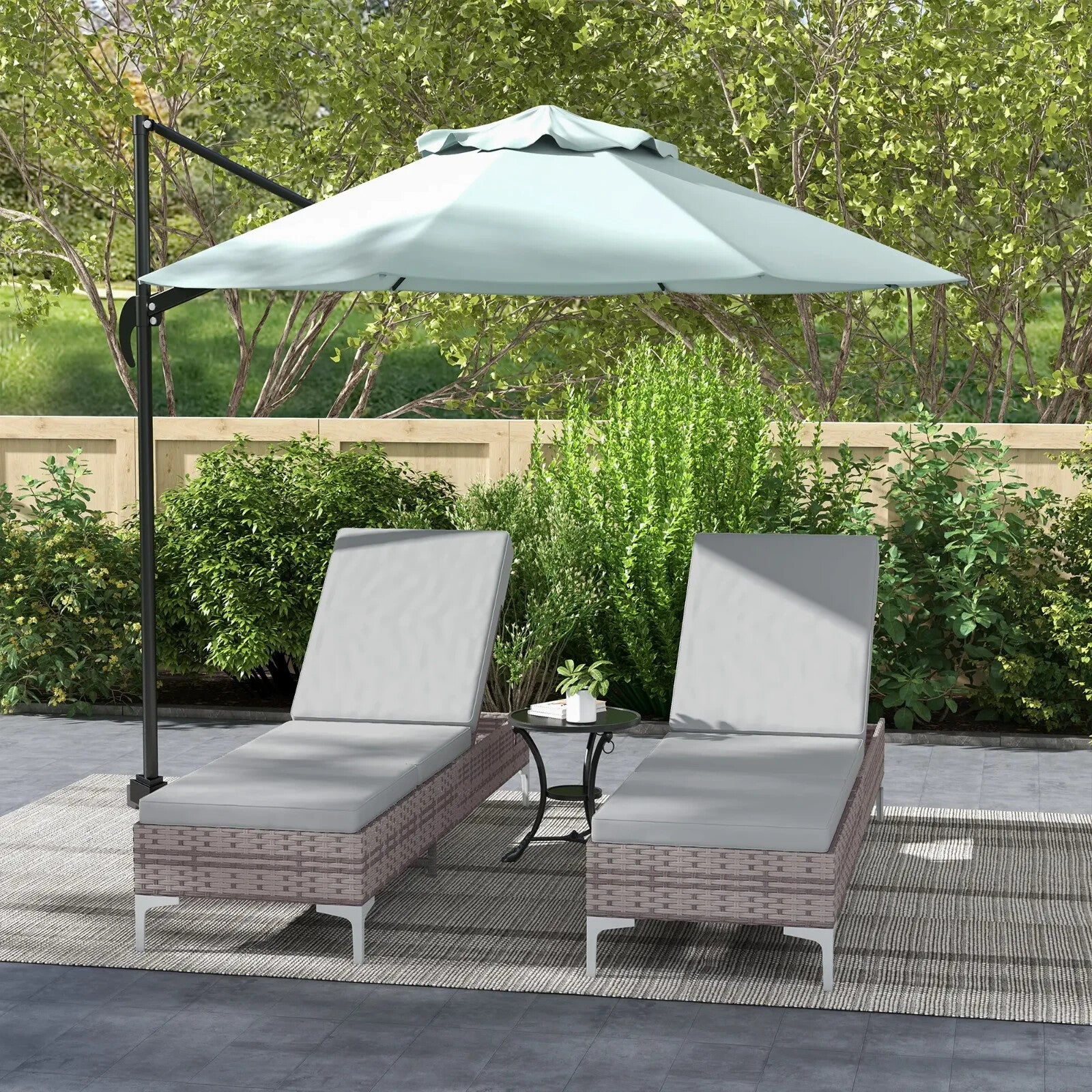 Rattan Sun Lounger Set of 2 Adjustable Daybed with Multi Position Backrest - Home and Garden Furniture Shop - rustic - furniture