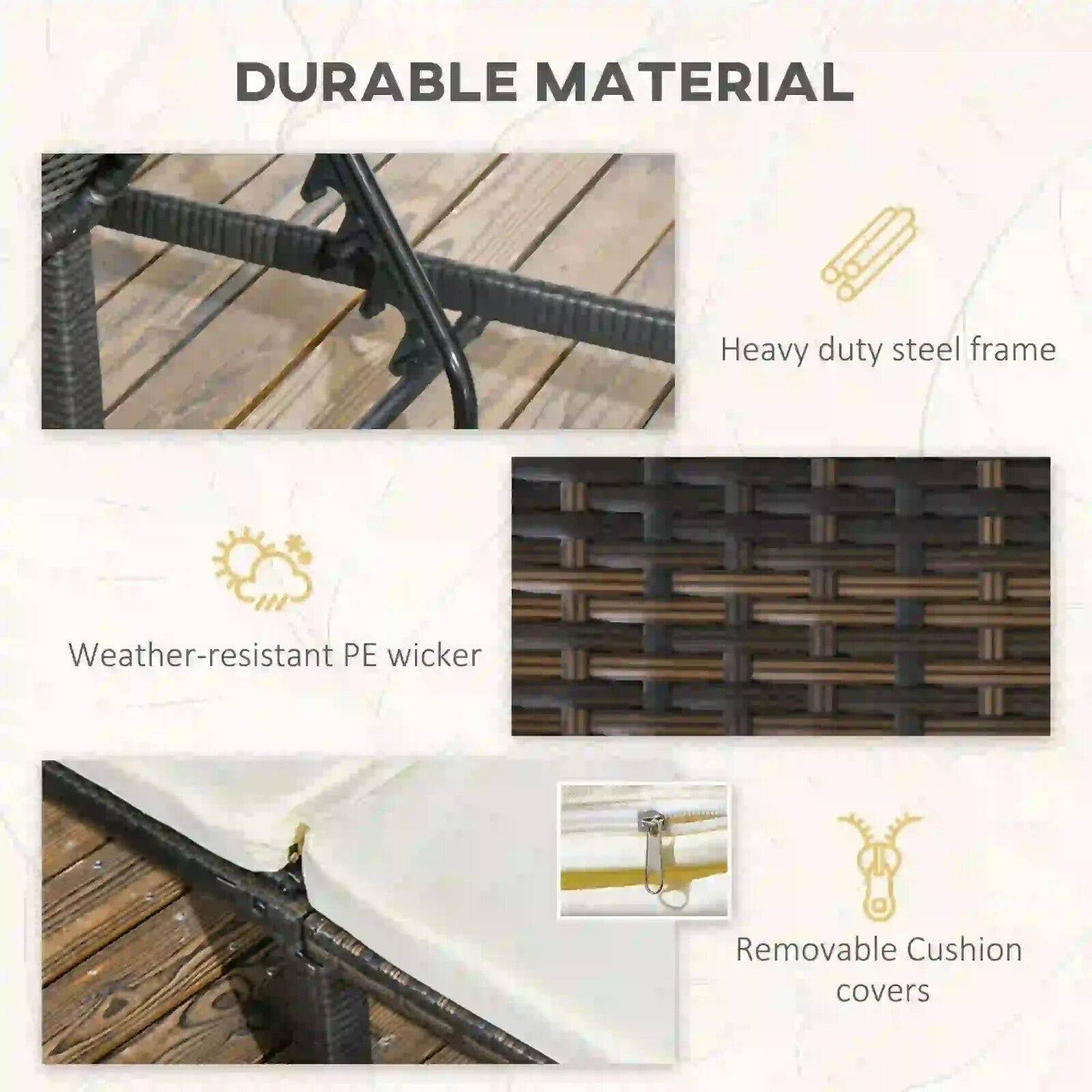 Rattan Sun Loungers Set Of 2 Adjustable Backrest Lounge Chairs With Cushions - Home and Garden Furniture Shop - rustic - furniture