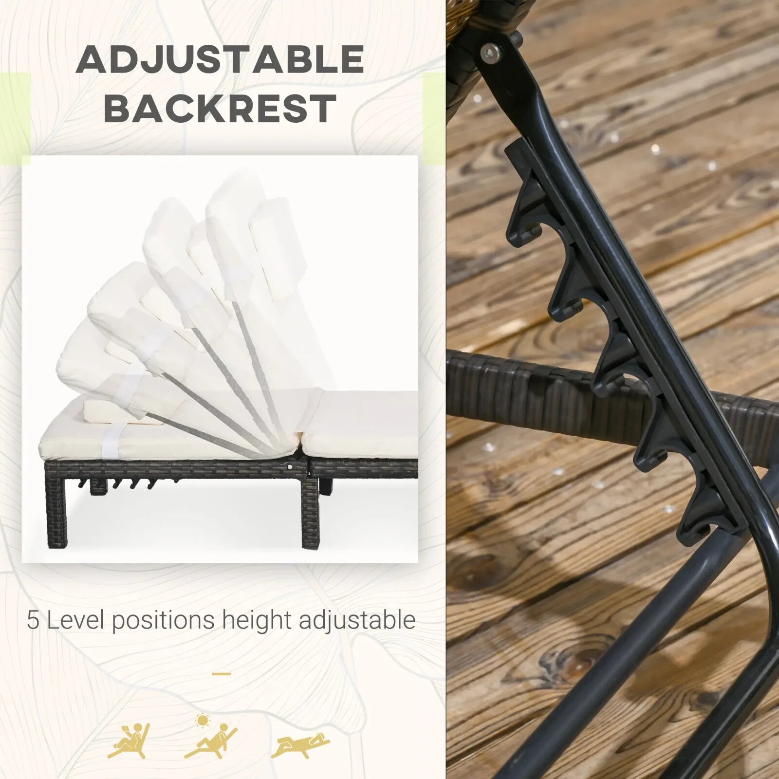 Rattan Sun Loungers Set Of 2 Adjustable Backrest Lounge Chairs With Cushions - Home and Garden Furniture Shop - rustic - furniture