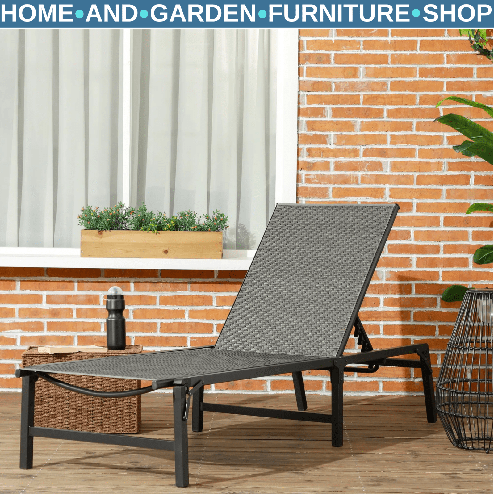 Rattan Sun Loungers Set of 2 Outdoor Reclining Chairs with Adjustable Backrest - Home and Garden Furniture Shop - rustic - furniture