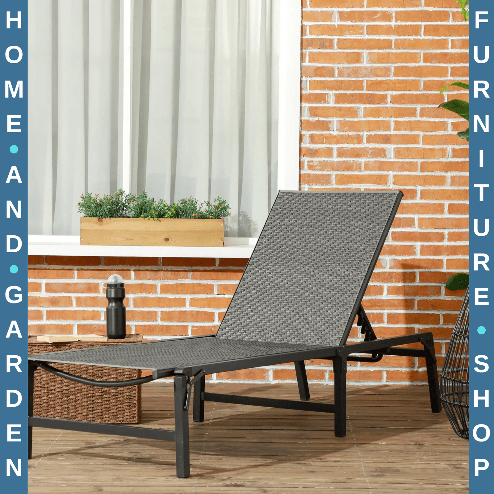 Rattan Sun Loungers Set of 2 Outdoor Reclining Chairs with Adjustable Backrest - Home and Garden Furniture Shop - rustic - furniture