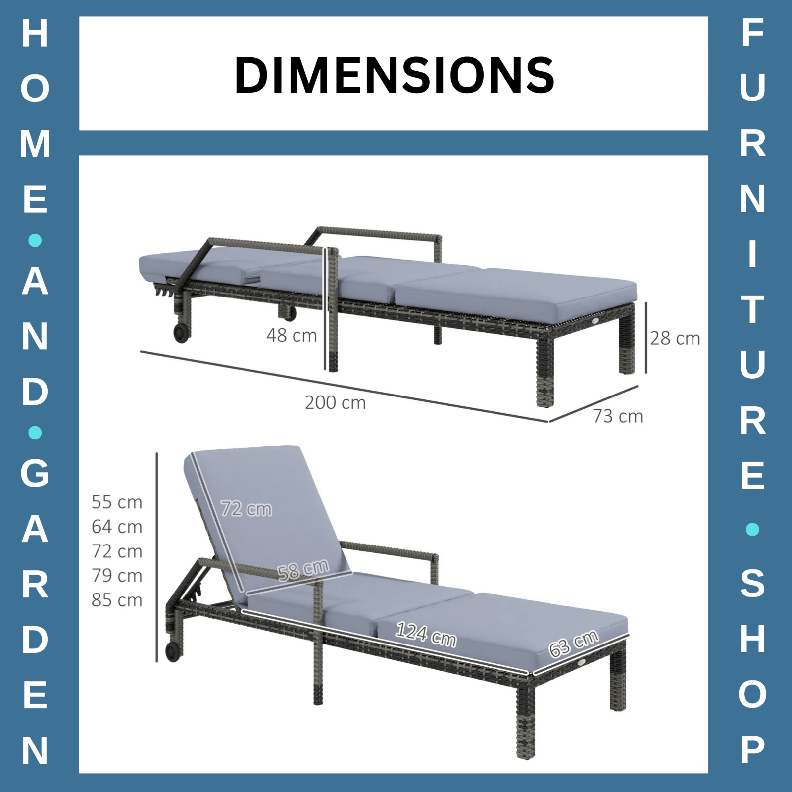Rattan Wicker Sun Lounger Set of 2 Recliners with 5 Position Adjustable Backrest - Home and Garden Furniture Shop - rustic - furniture