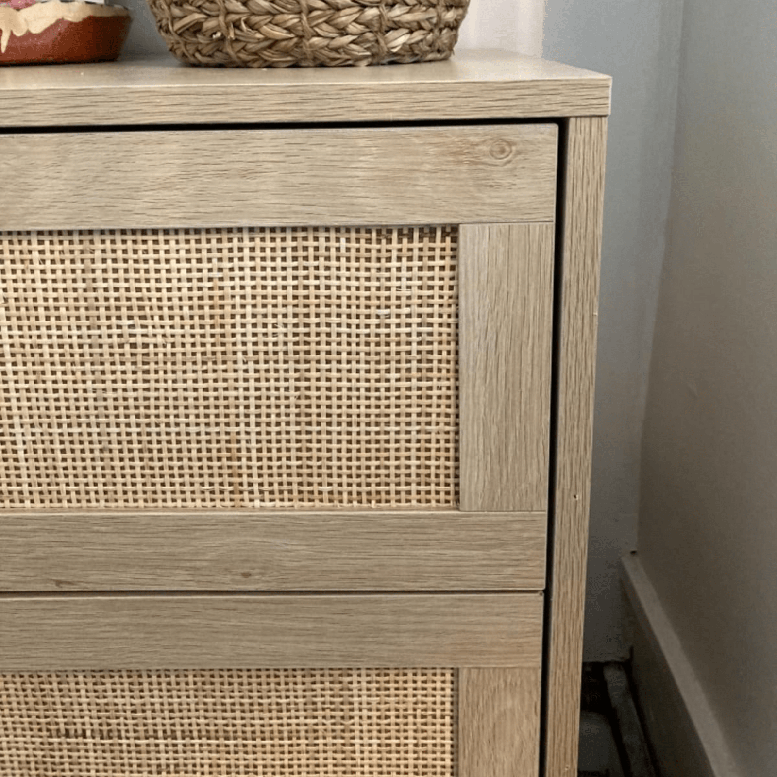 Rattan Woven Panel Chest of Drawers Bedroom Dresser Storage Unit Natural Finish - Home and Garden Furniture Shop - rustic - furniture