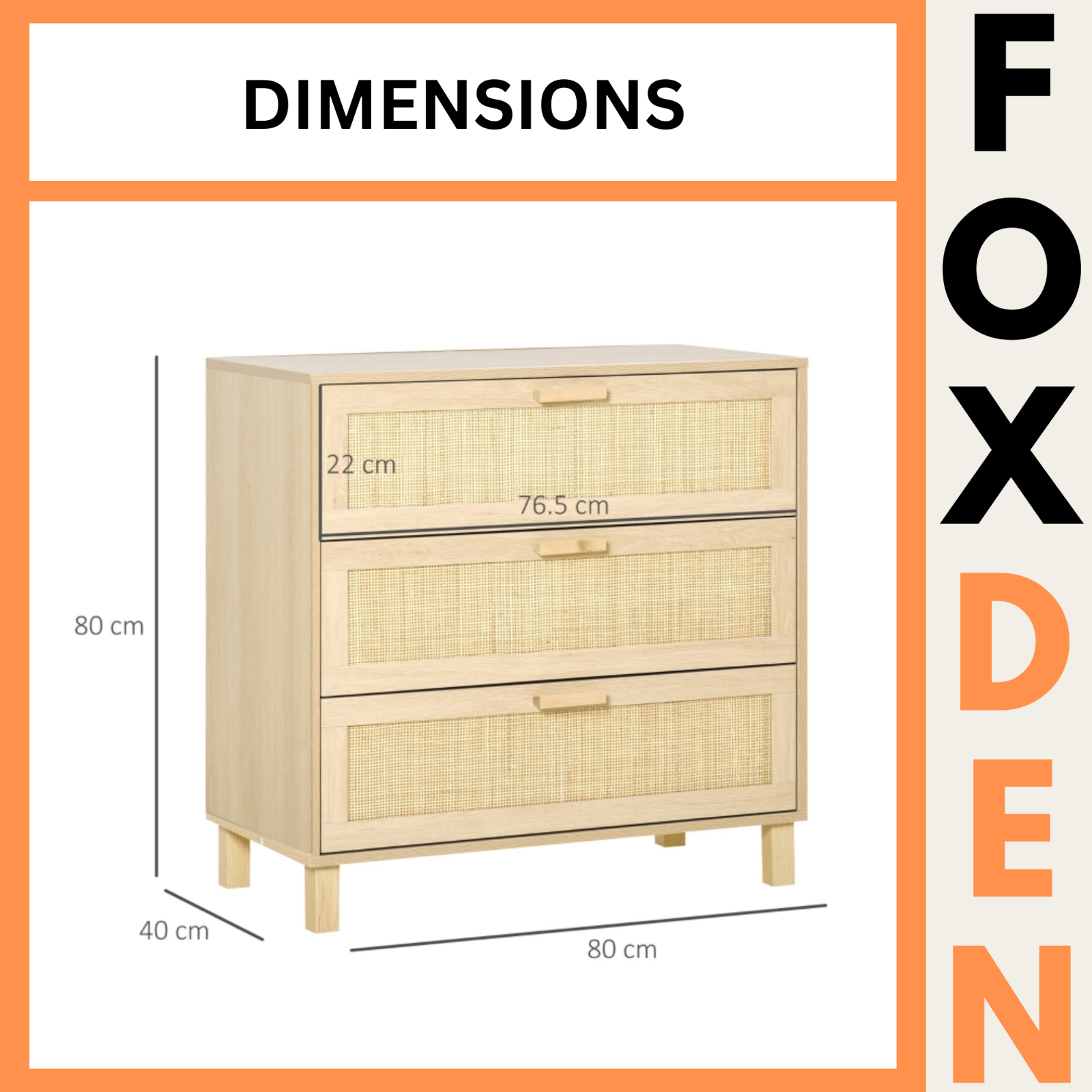 Rattan Woven Panel Chest of Drawers Bedroom Dresser Storage Unit Natural Finish - Home and Garden Furniture Shop - rustic - furniture