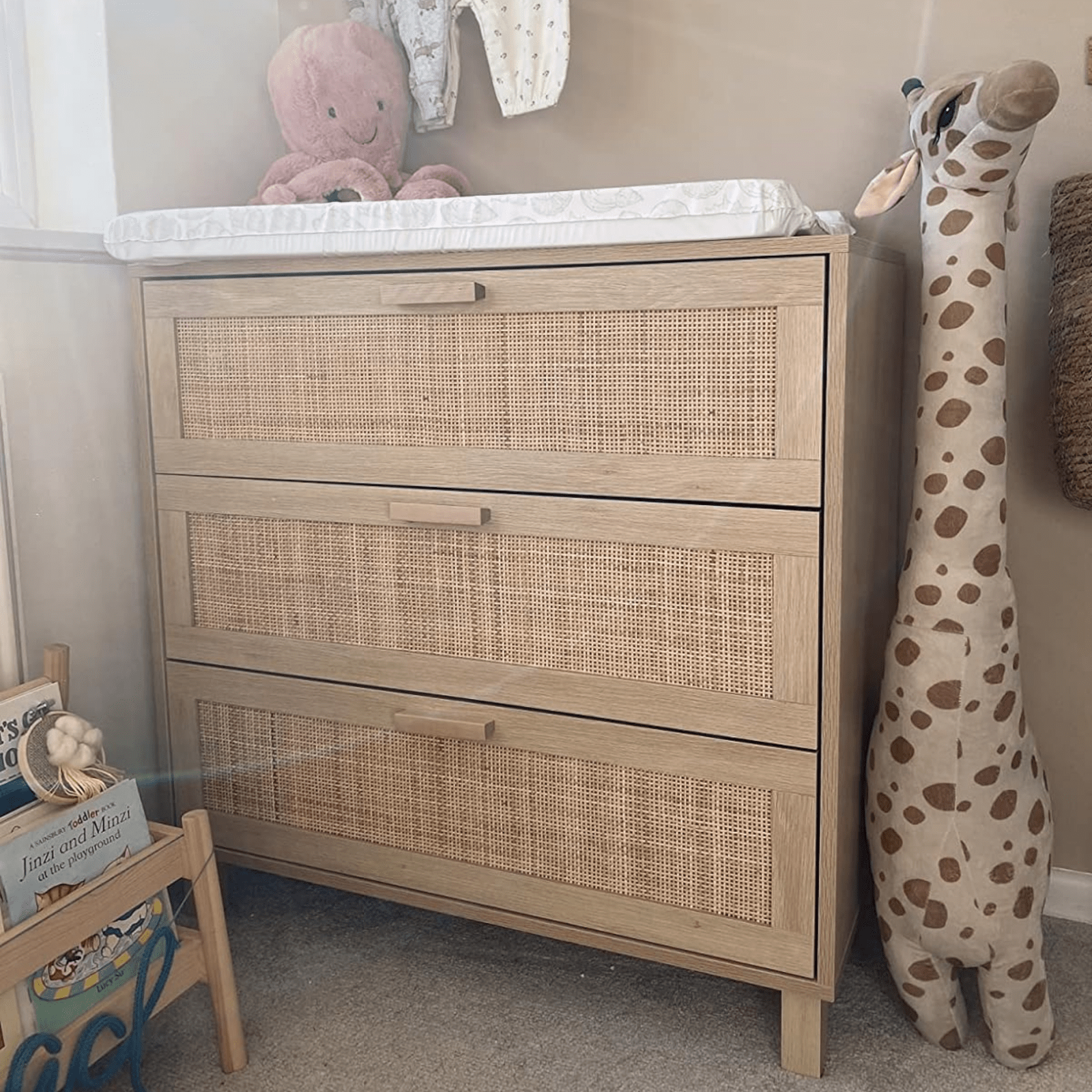 Rattan Woven Panel Chest of Drawers Bedroom Dresser Storage Unit Natural Finish - Home and Garden Furniture Shop - #rustic - furniture#