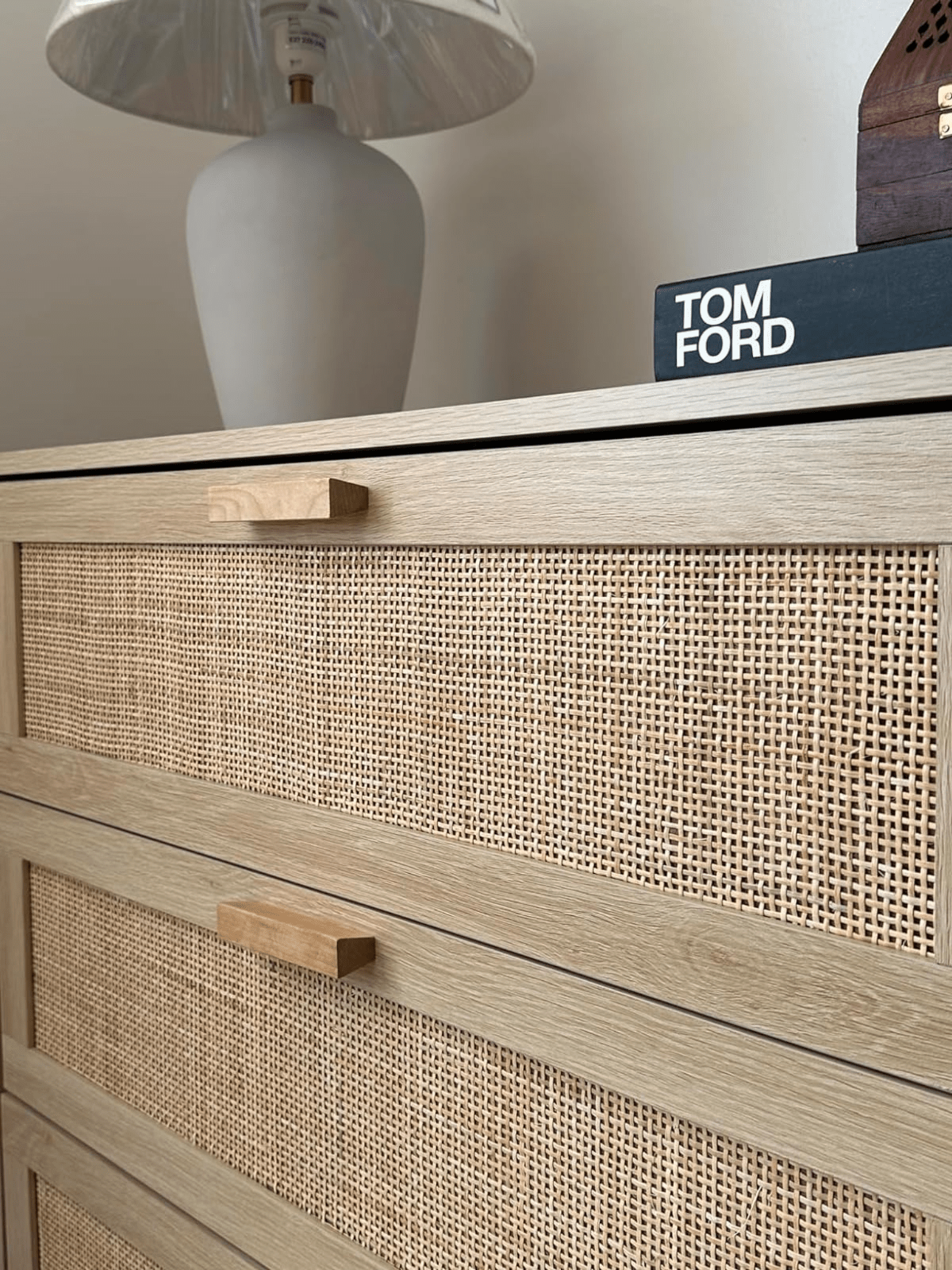 Rattan Woven Panel Chest of Drawers Bedroom Dresser Storage Unit Natural Finish - Home and Garden Furniture Shop - #rustic - furniture#